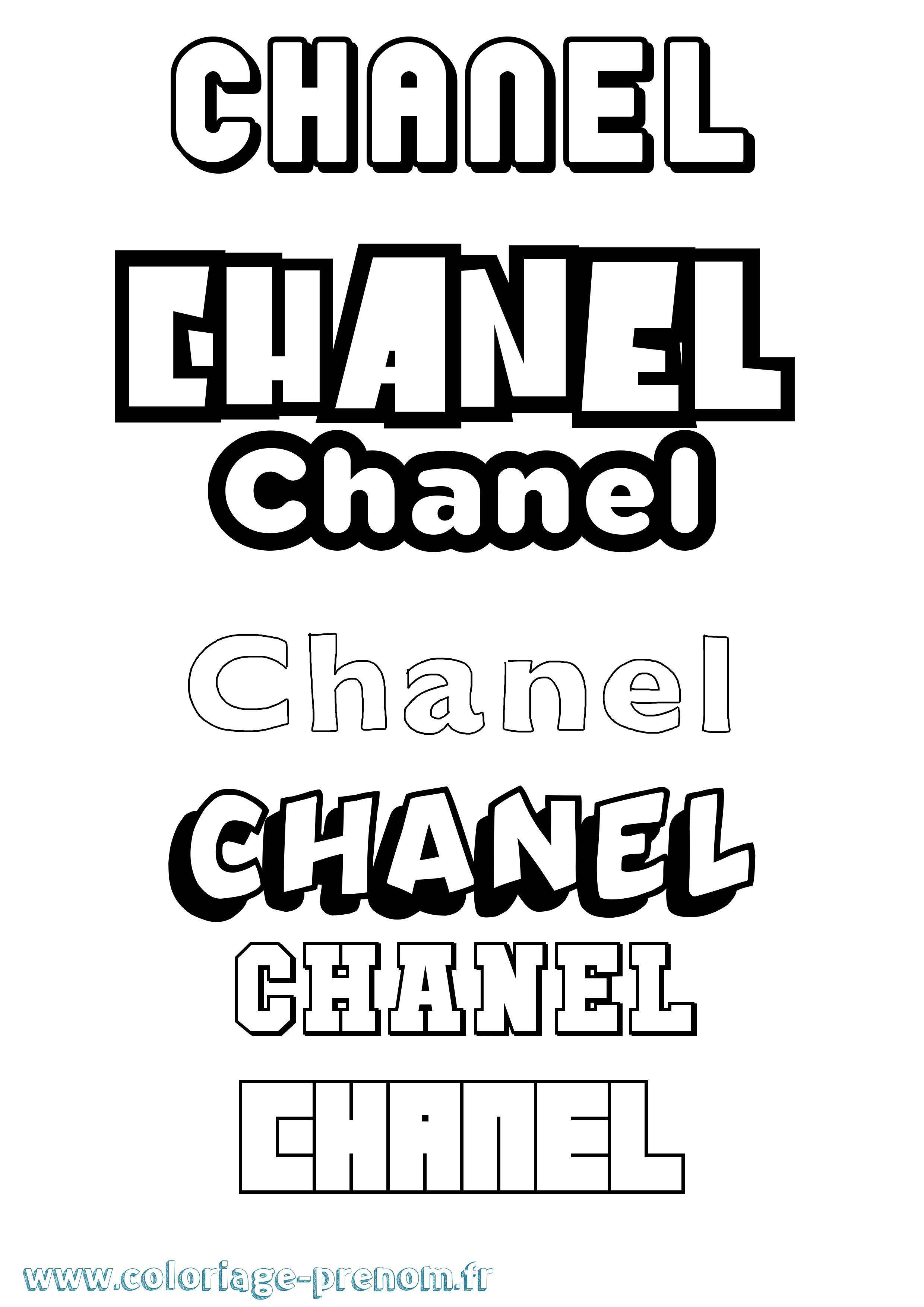 Coloriage prénom Chanel Simple