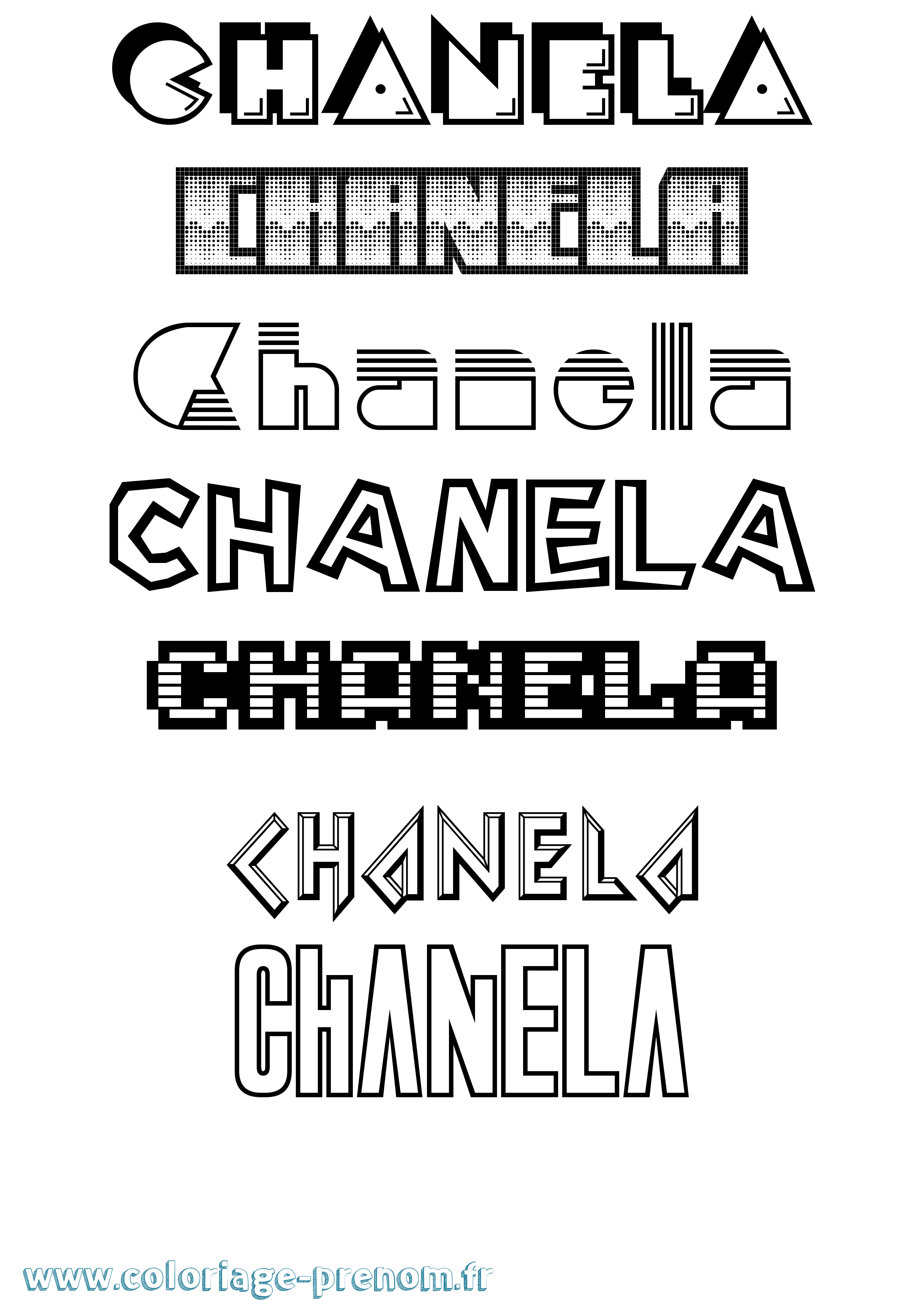 Coloriage prénom Chanela Jeux Vidéos