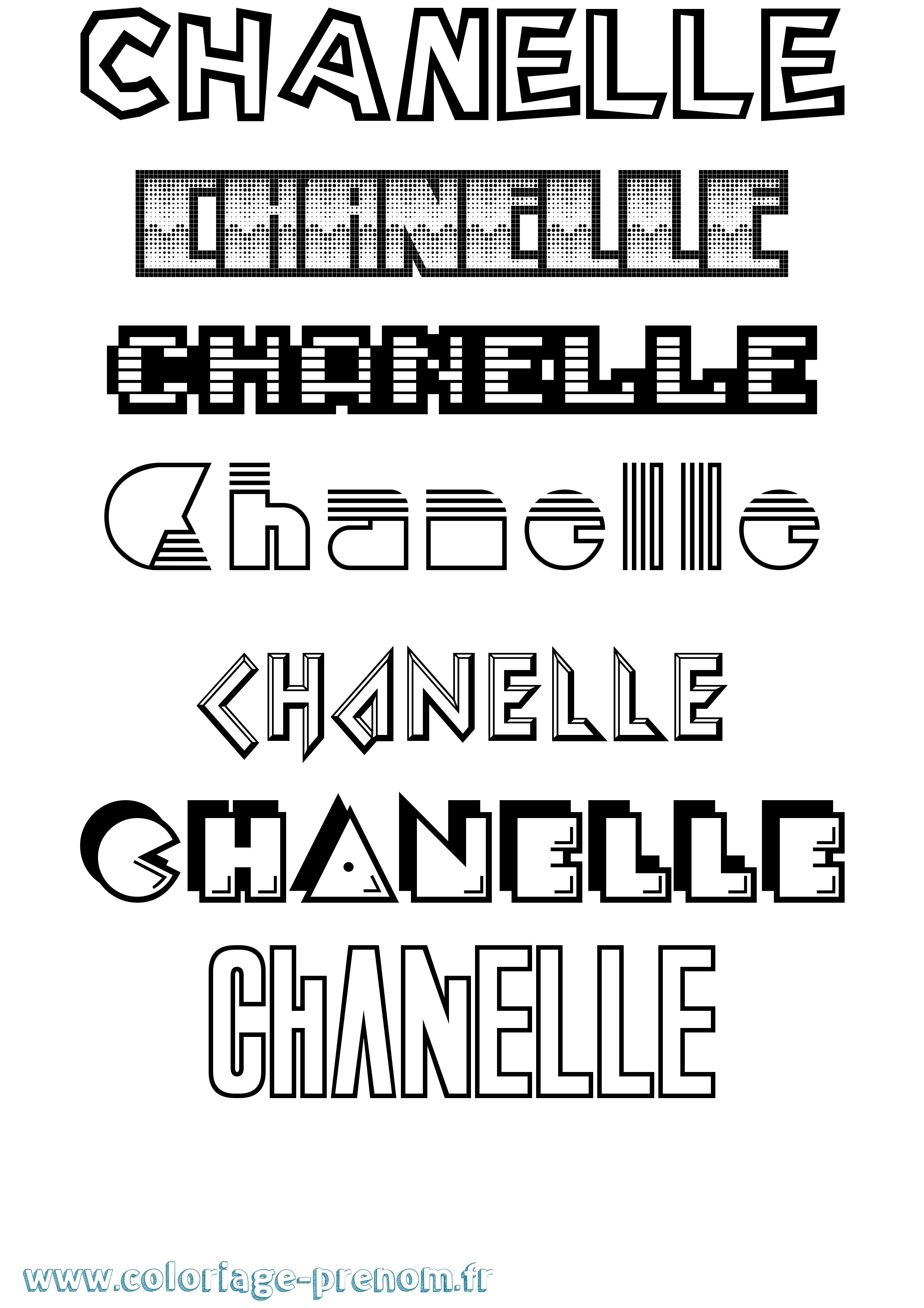 Coloriage prénom Chanelle Jeux Vidéos