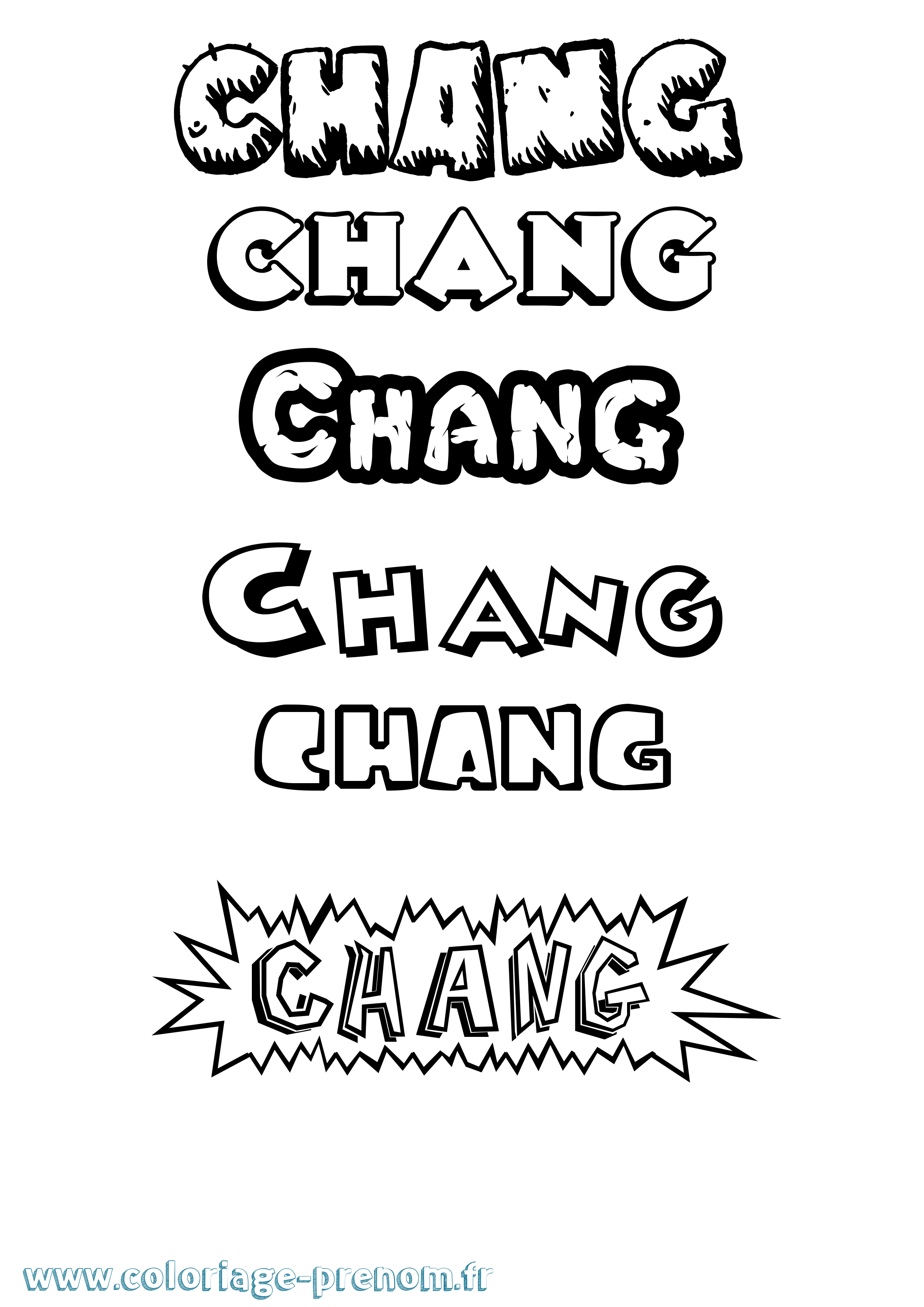 Coloriage prénom Chang Dessin Animé