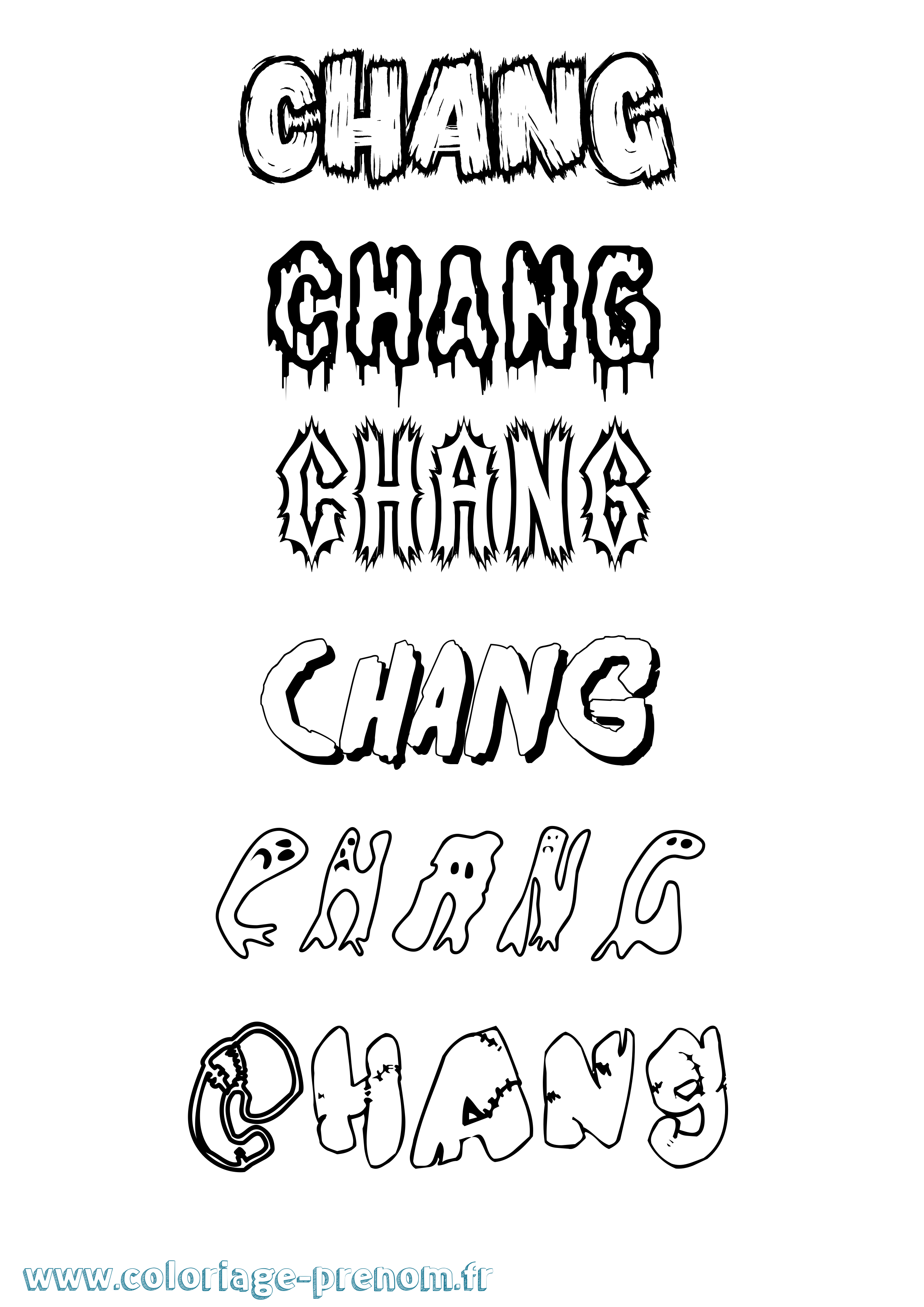 Coloriage prénom Chang Frisson