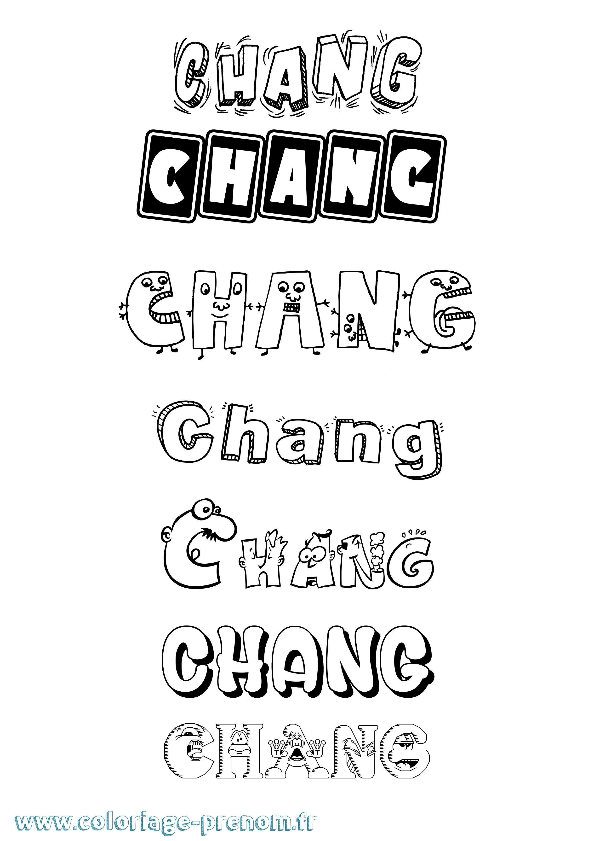 Coloriage prénom Chang Fun
