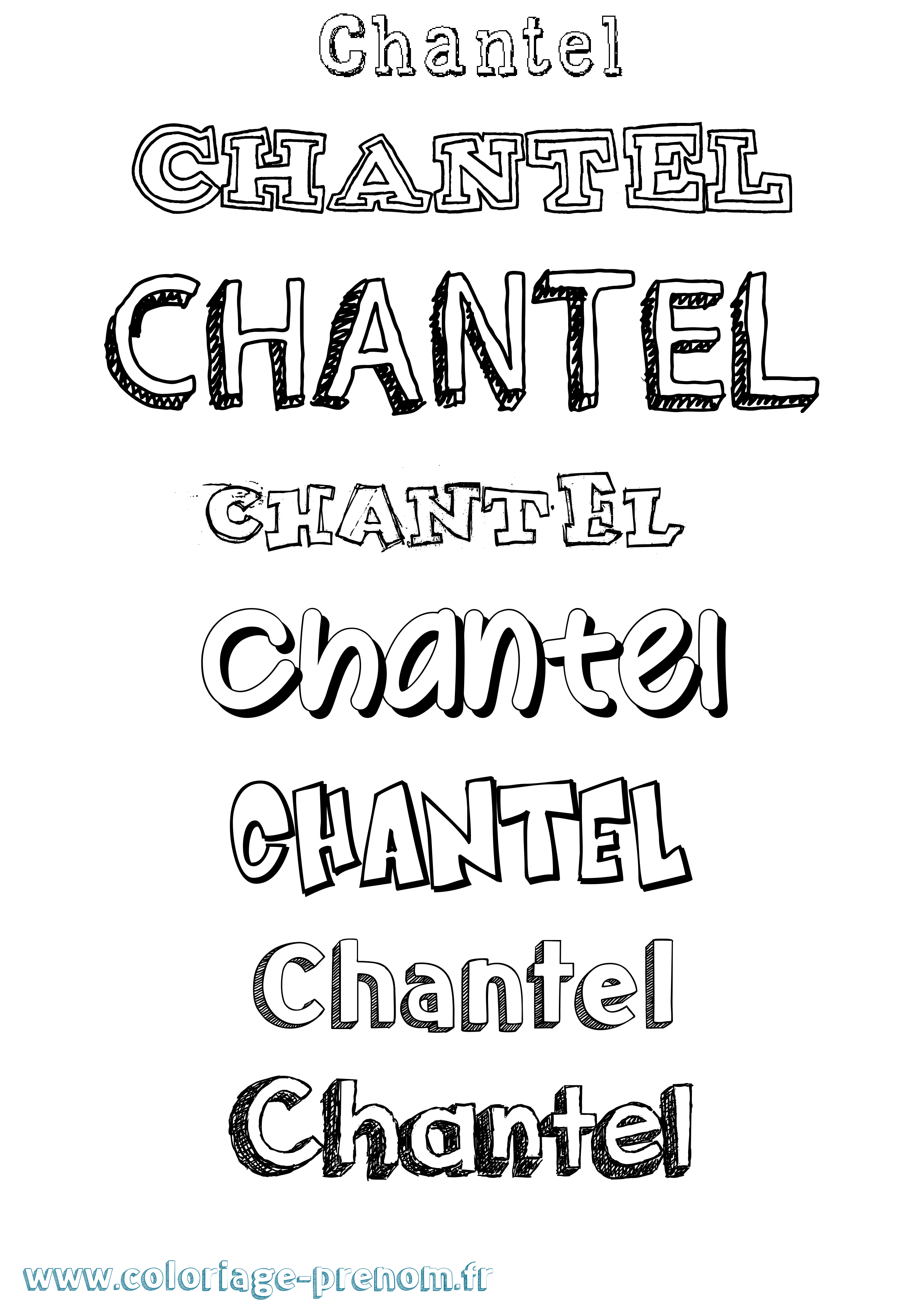 Coloriage prénom Chantel Dessiné
