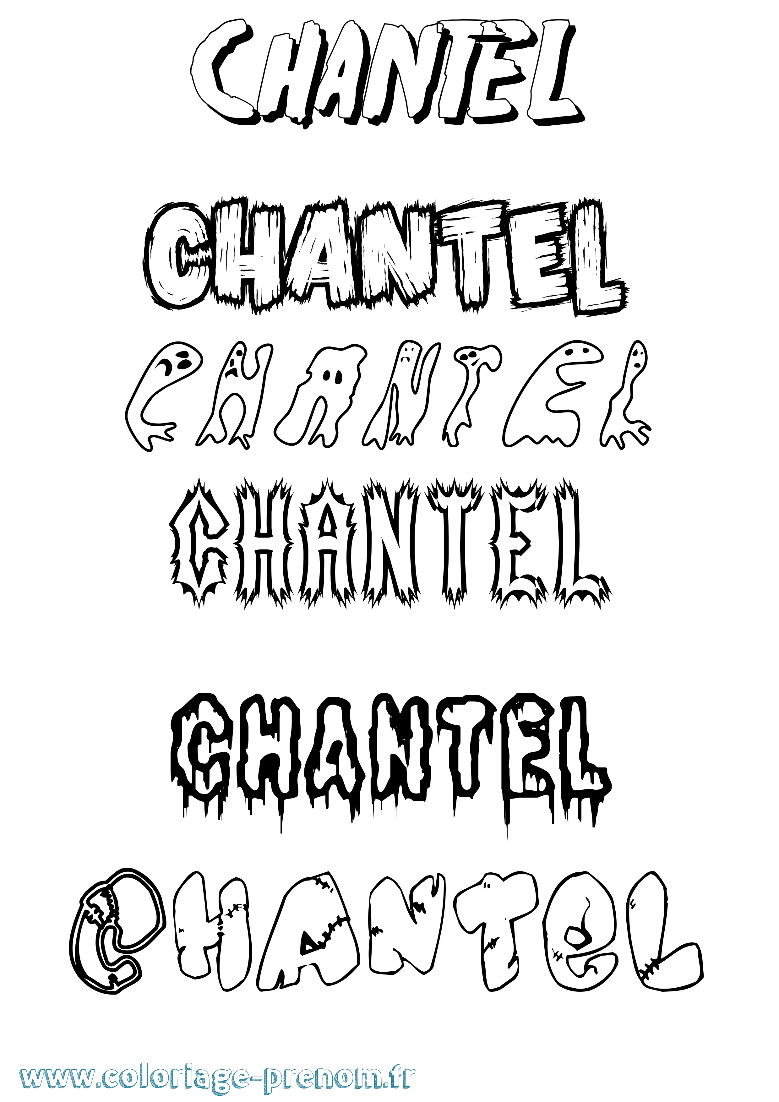Coloriage prénom Chantel Frisson