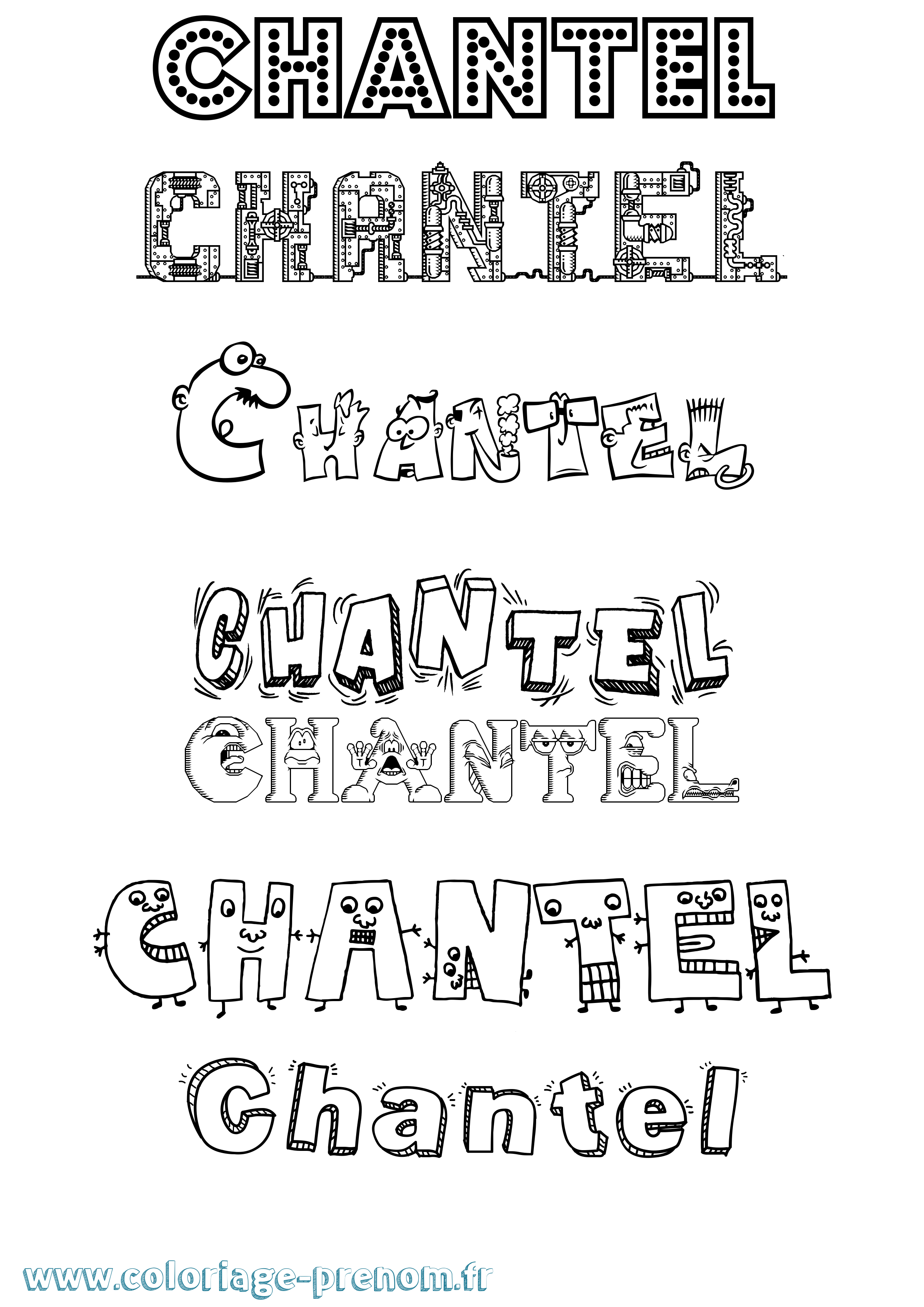Coloriage prénom Chantel Fun