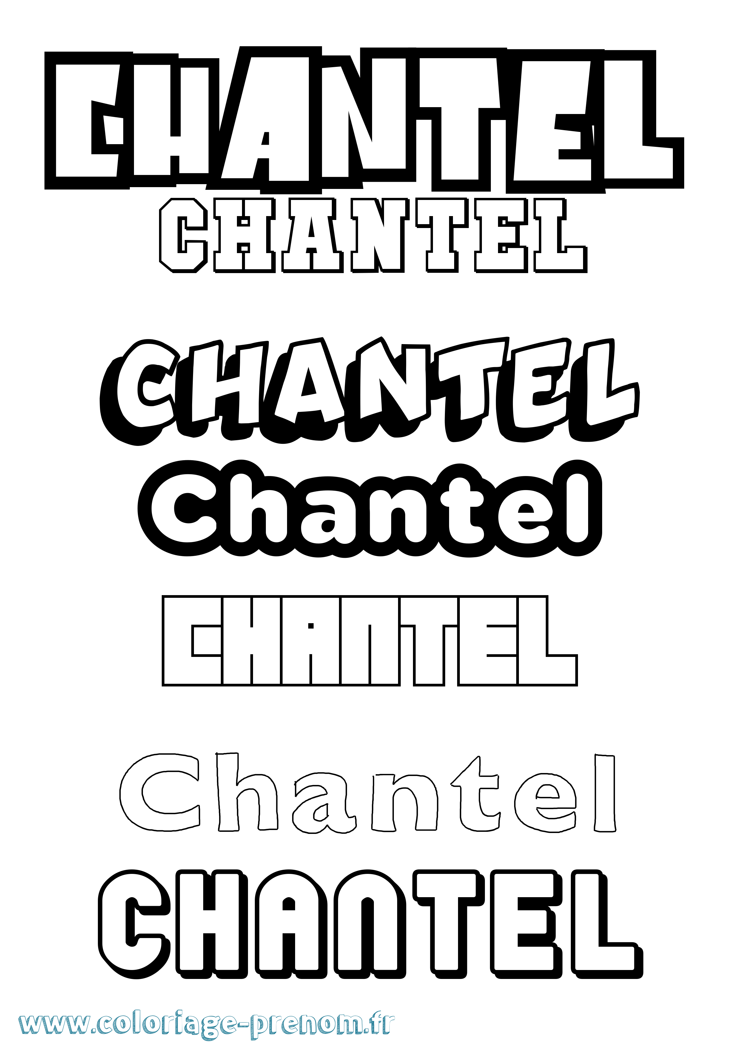Coloriage prénom Chantel Simple
