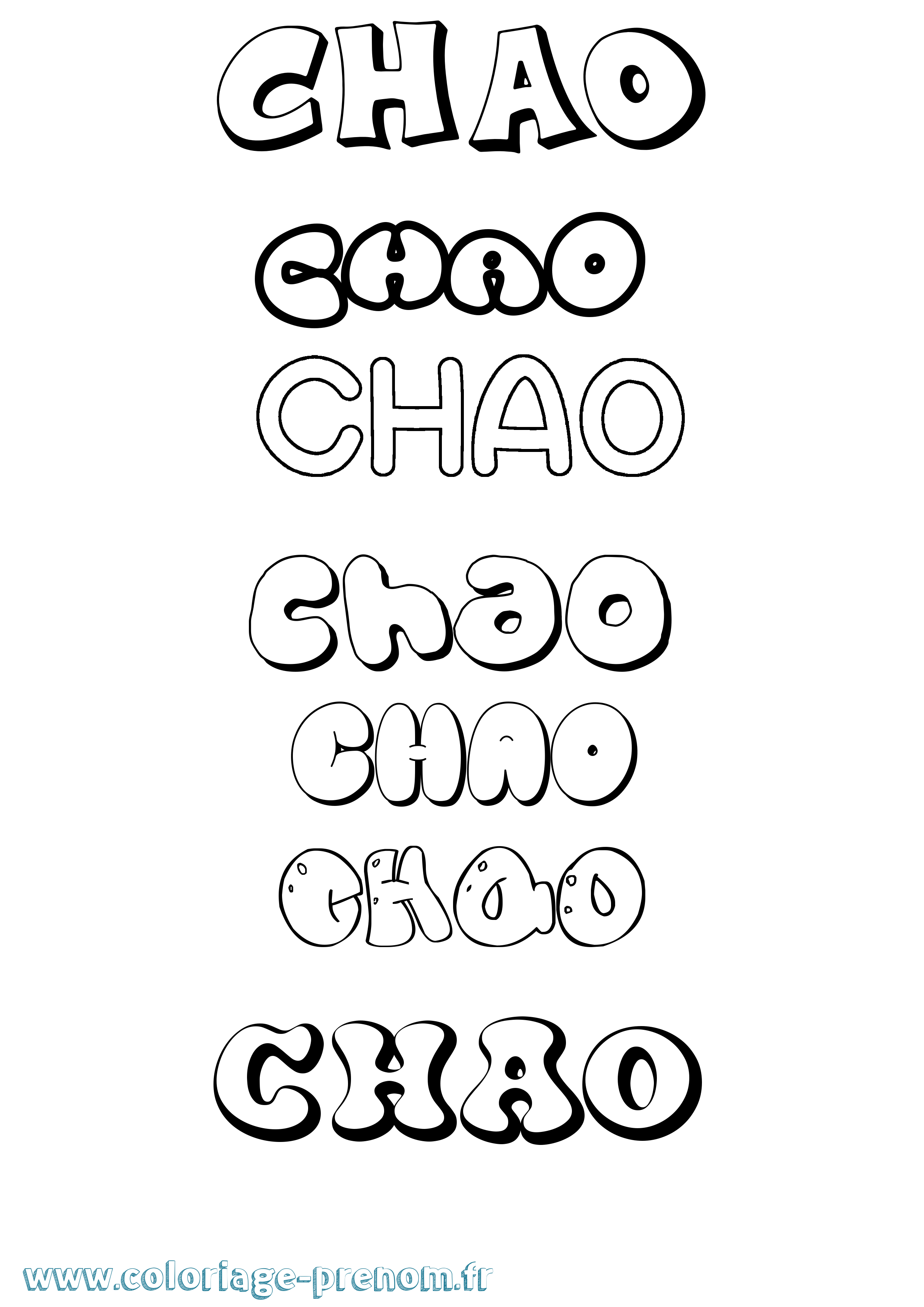Coloriage Chao Bubble Coloriage prénom Chao Bubble