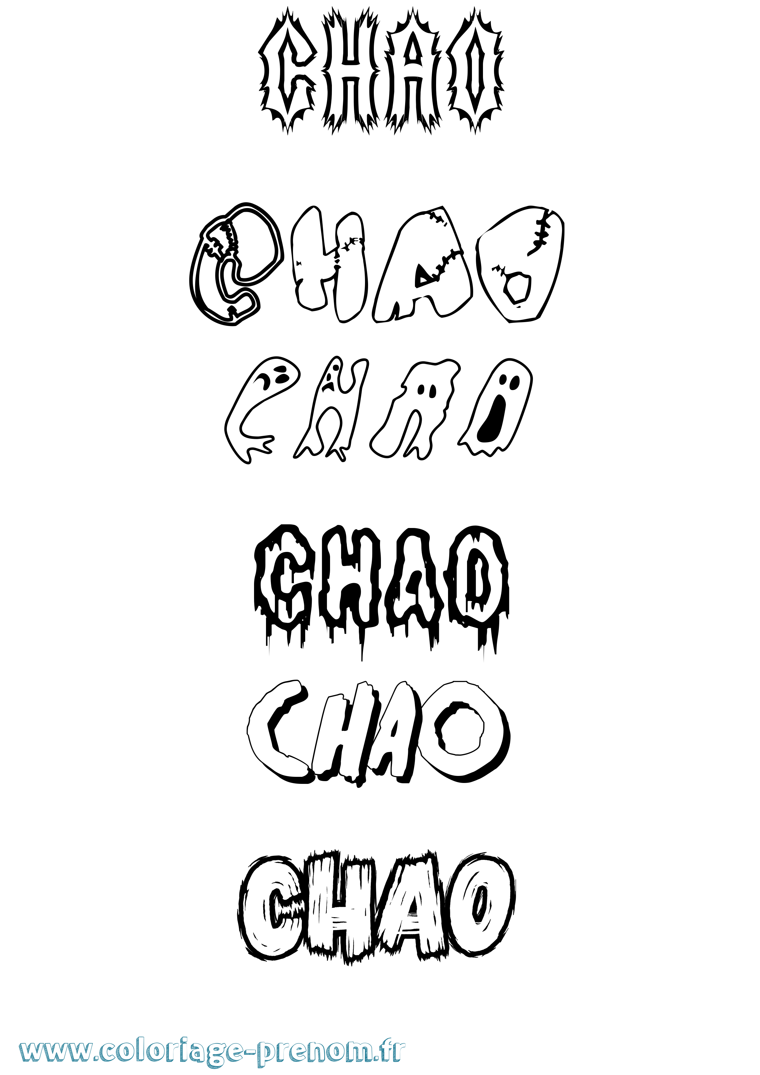 Coloriage Chao Frisson Coloriage prénom Chao Frisson