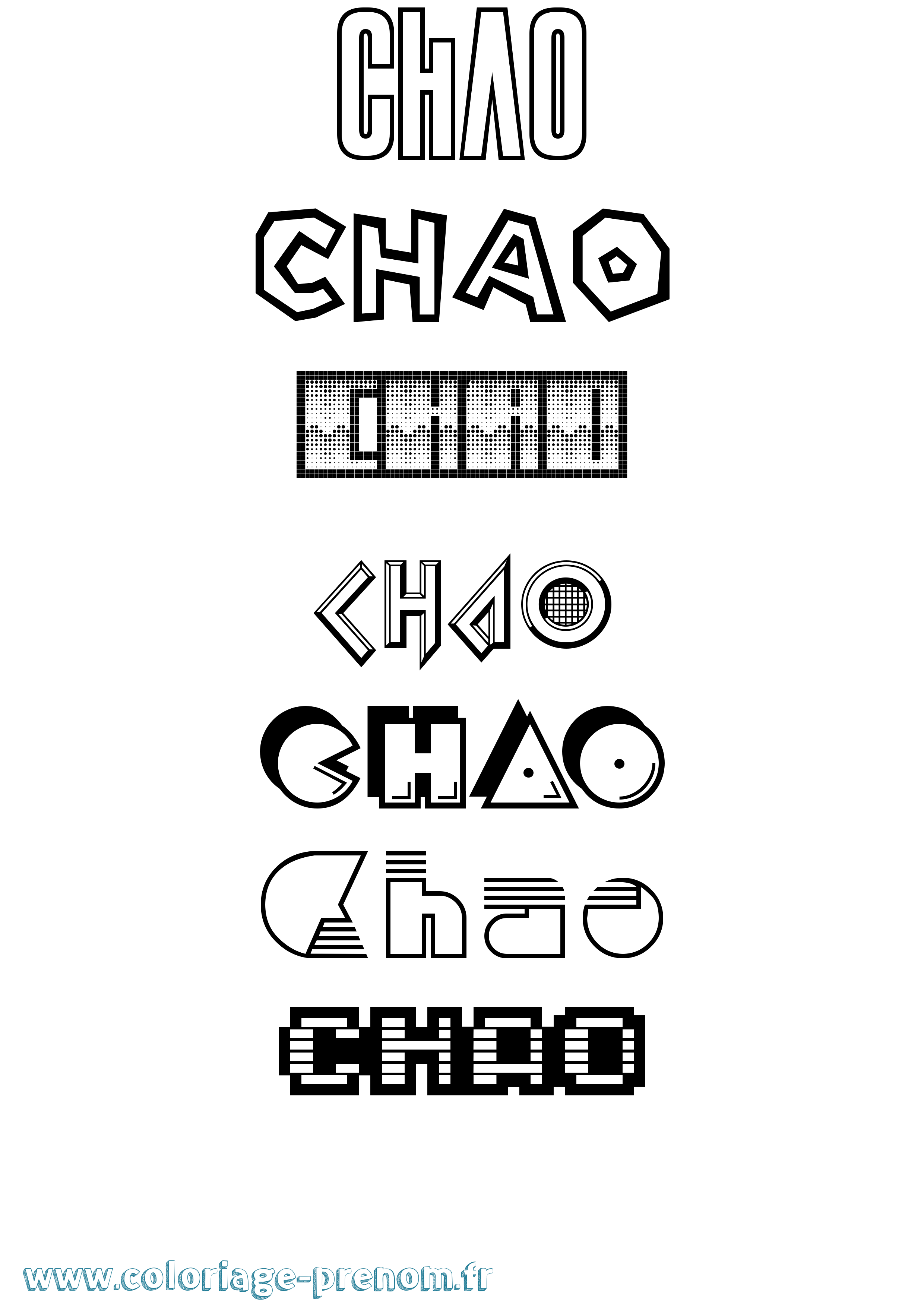Coloriage Chao Jeux Vidéos Coloriage prénom Chao Jeux Vidéos