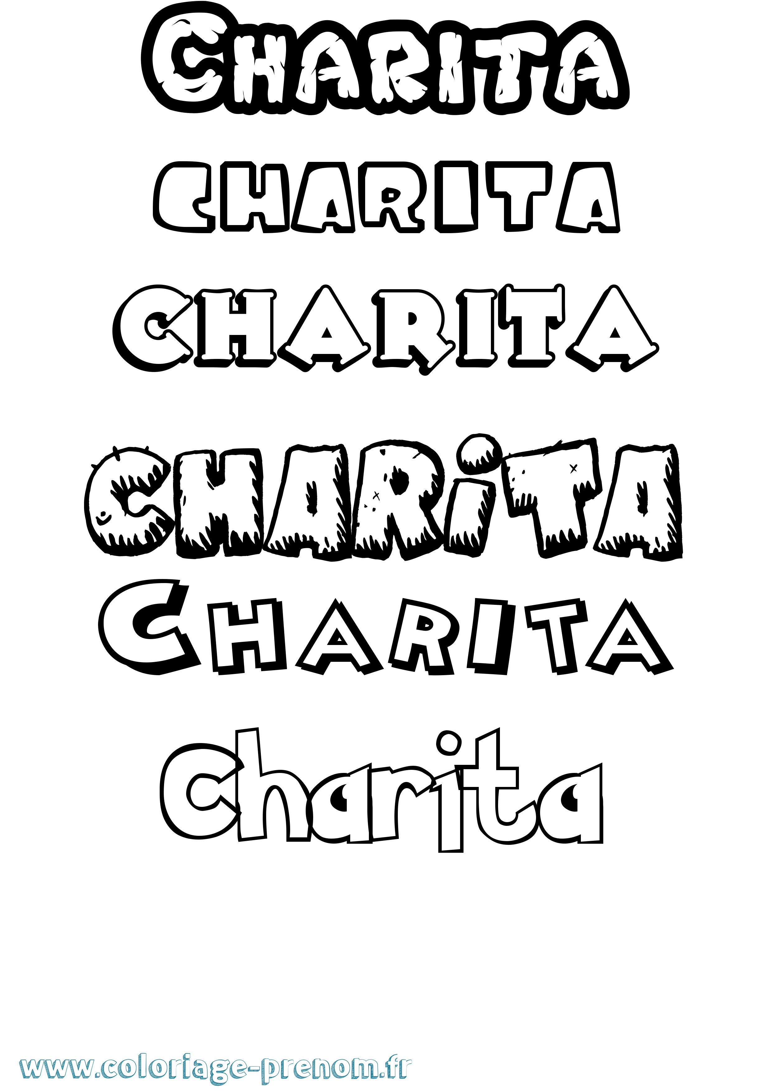 Coloriage prénom Charita Dessin Animé