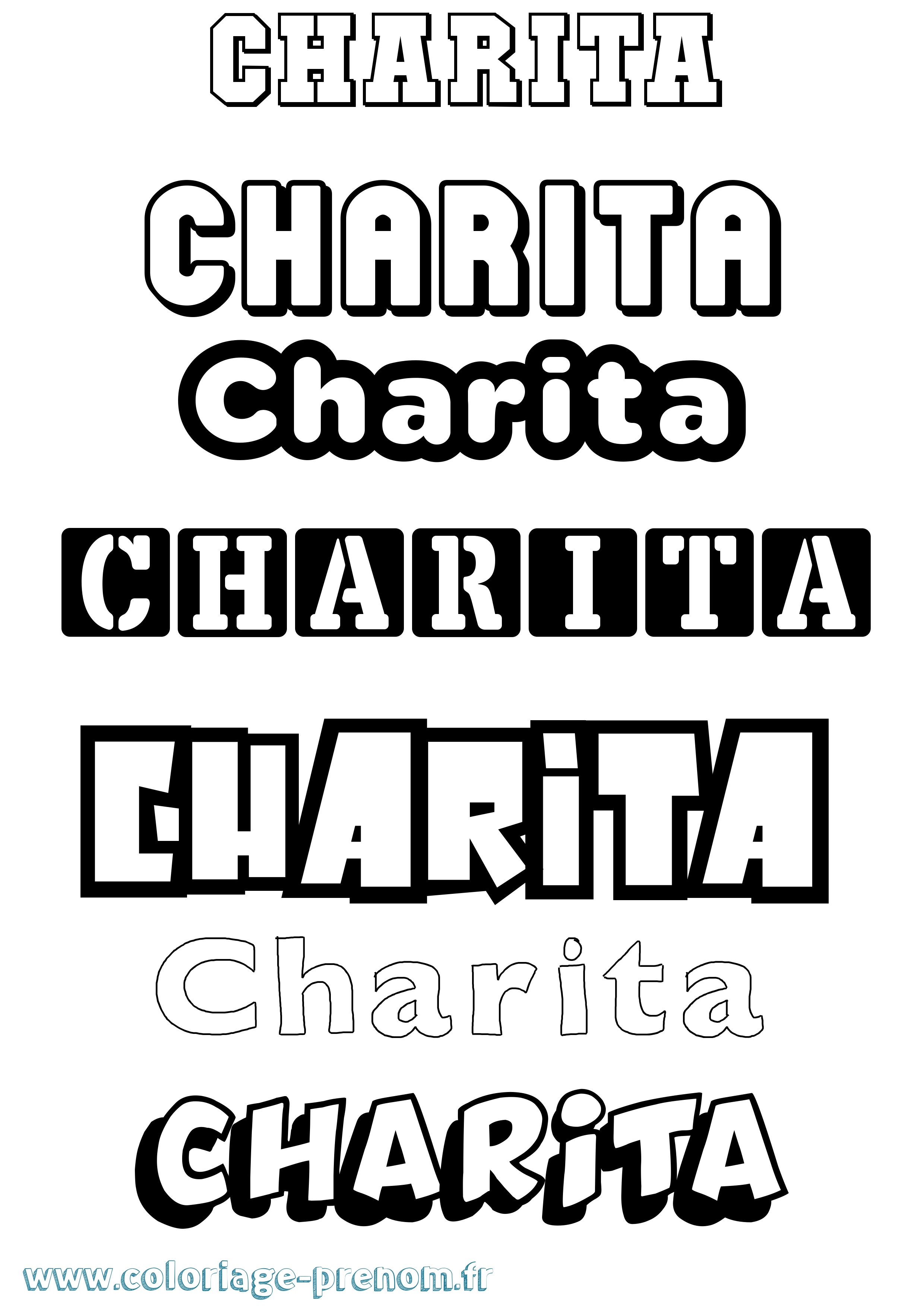 Coloriage prénom Charita Simple