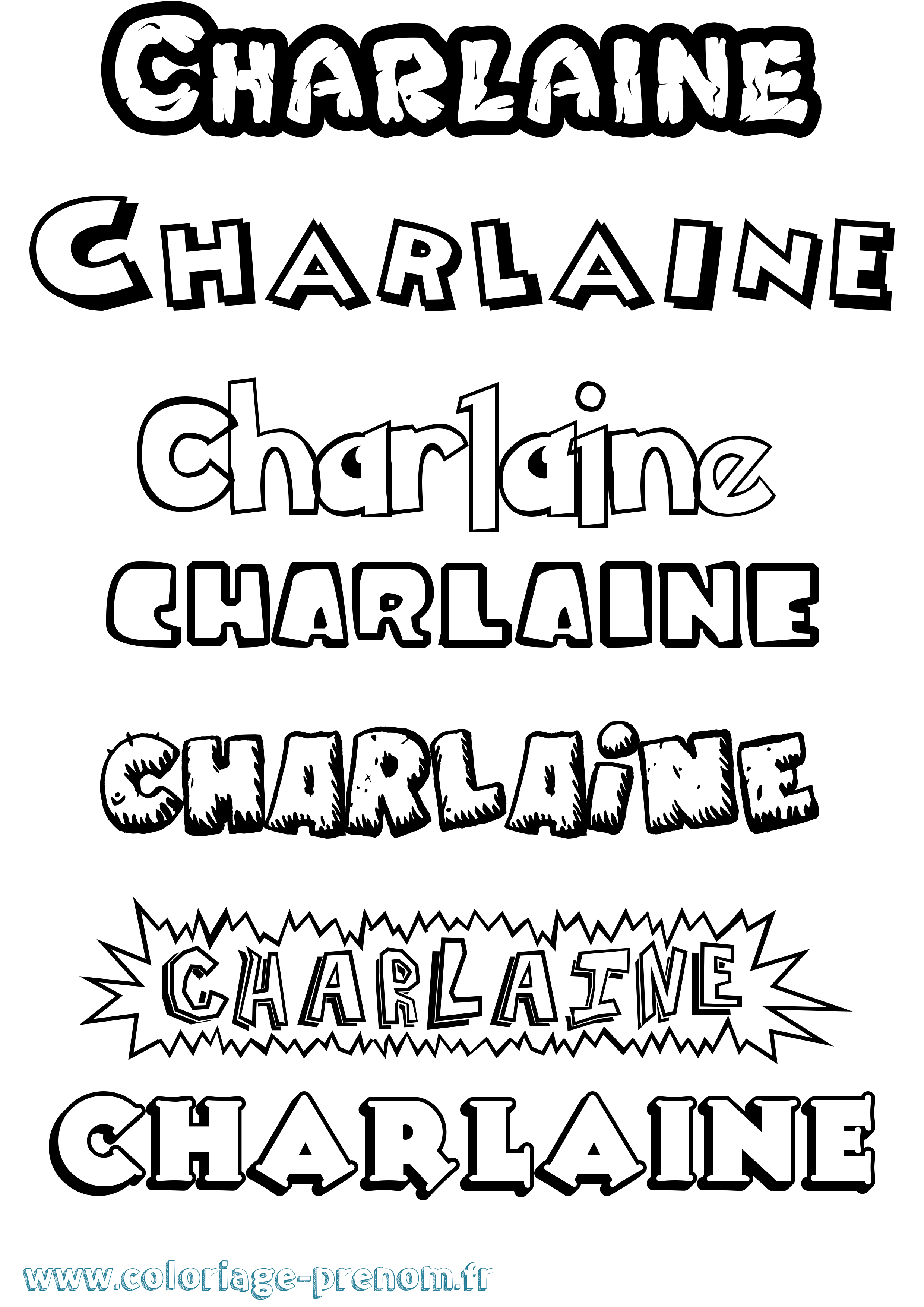 Coloriage prénom Charlaine Dessin Animé