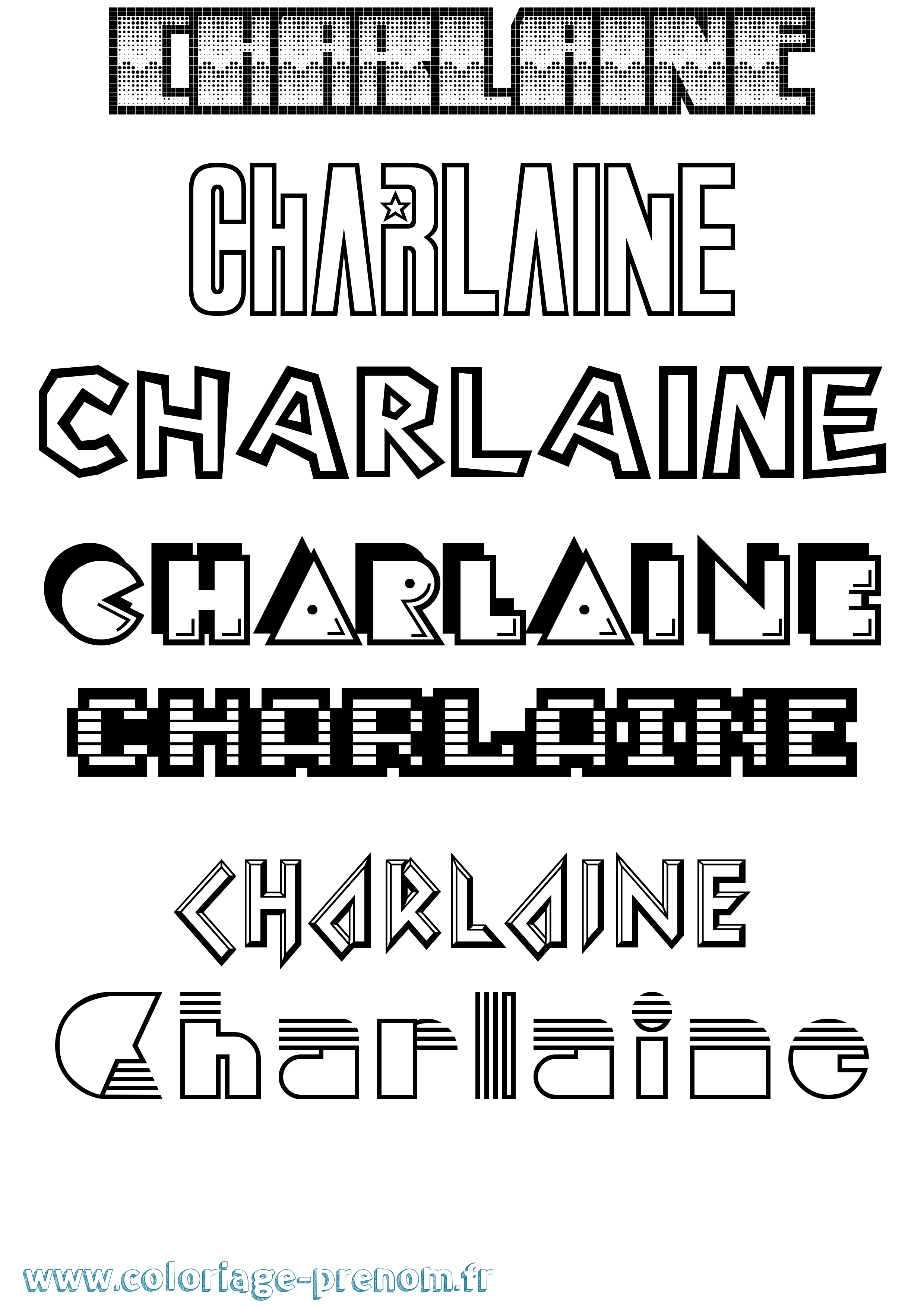 Coloriage prénom Charlaine Jeux Vidéos