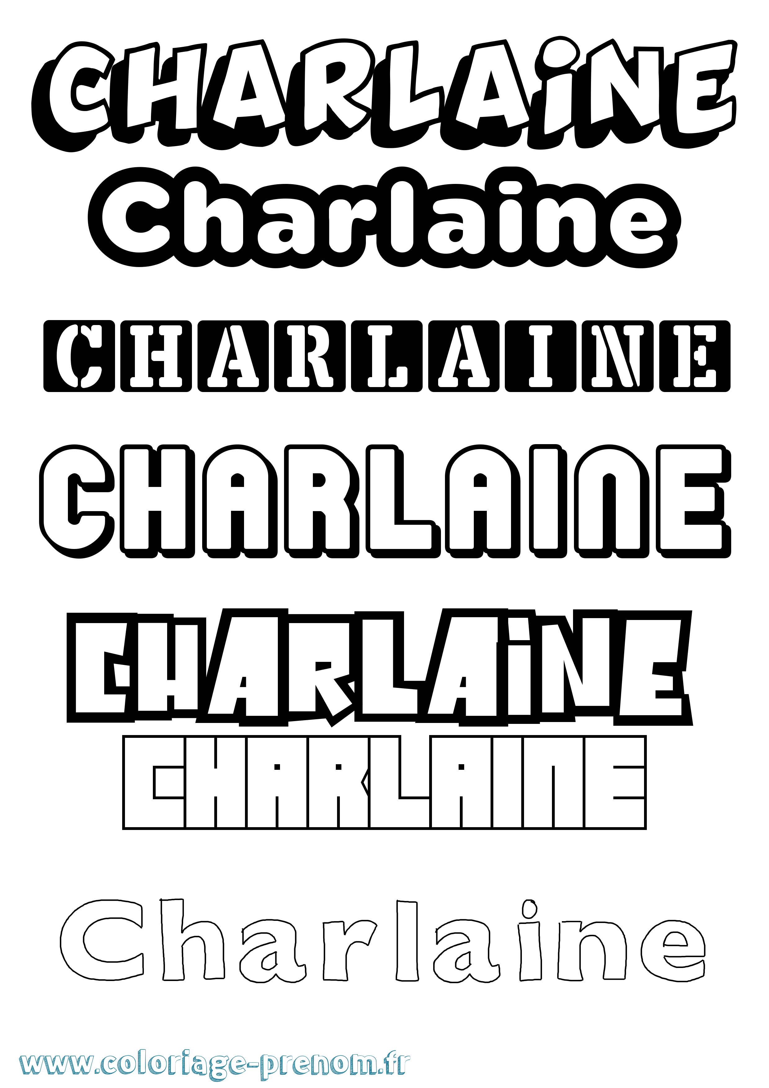 Coloriage Charlaine Simple Coloriage prénom Charlaine Simple