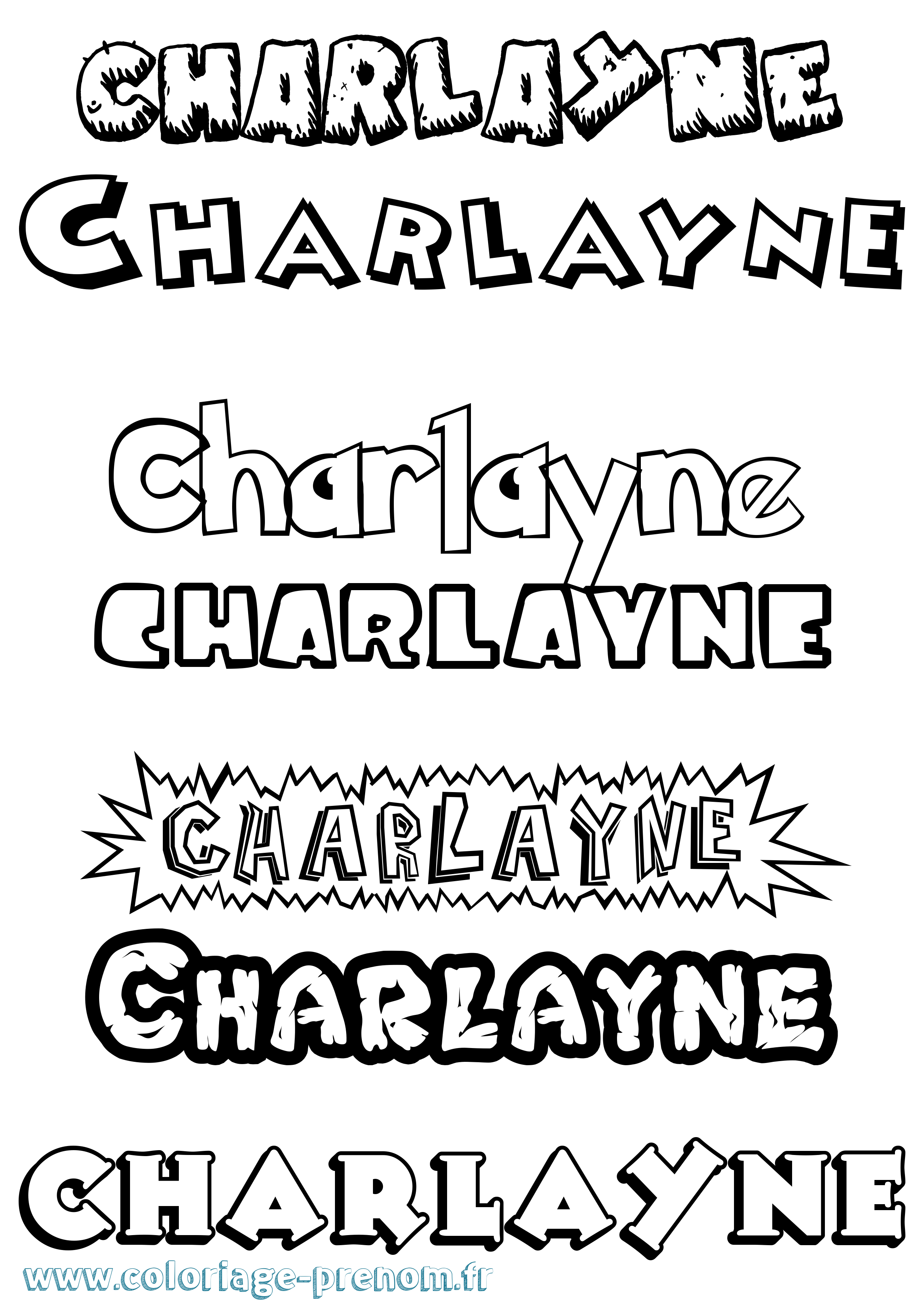 Coloriage prénom Charlayne Dessin Animé