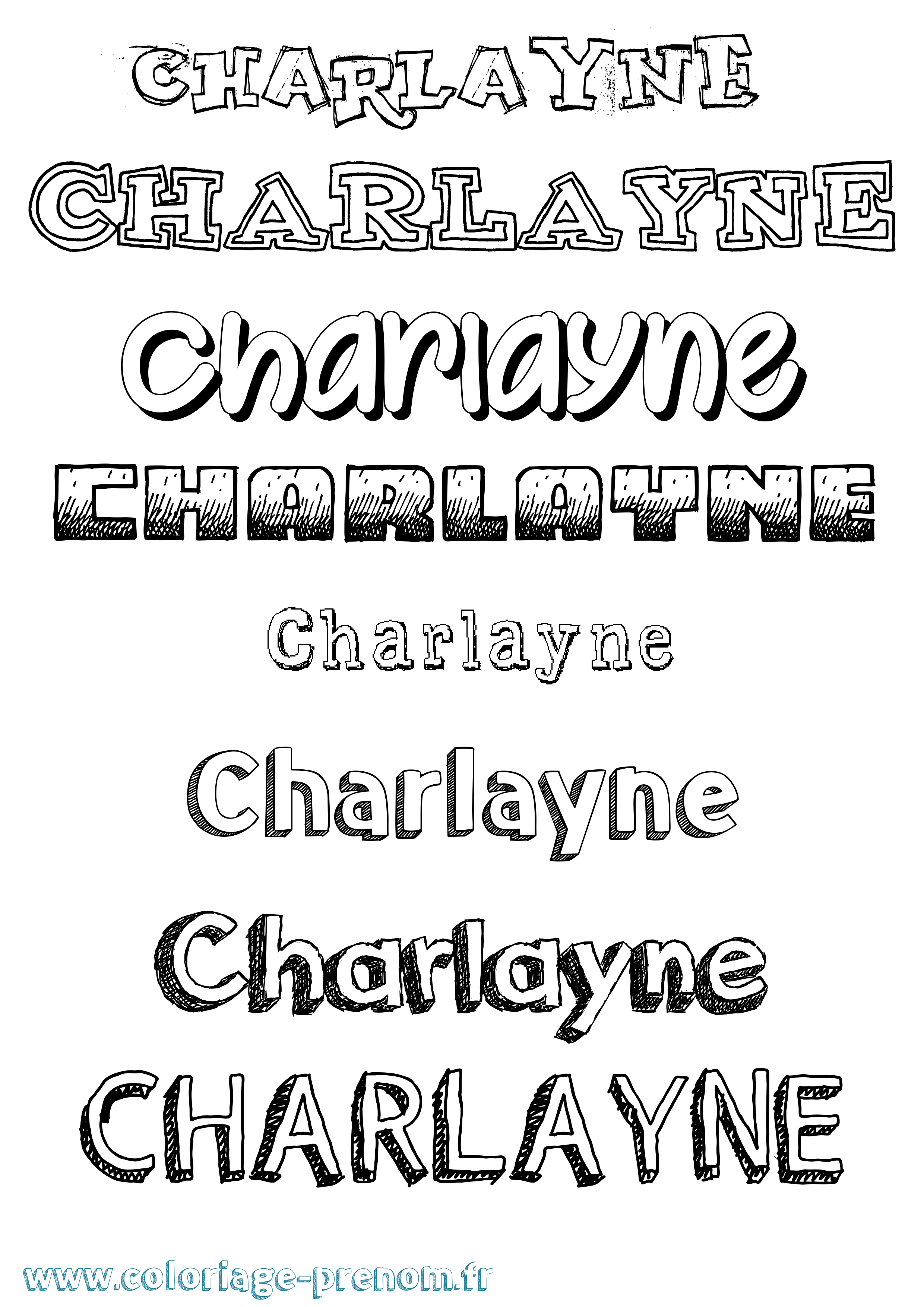 Coloriage prénom Charlayne Dessiné