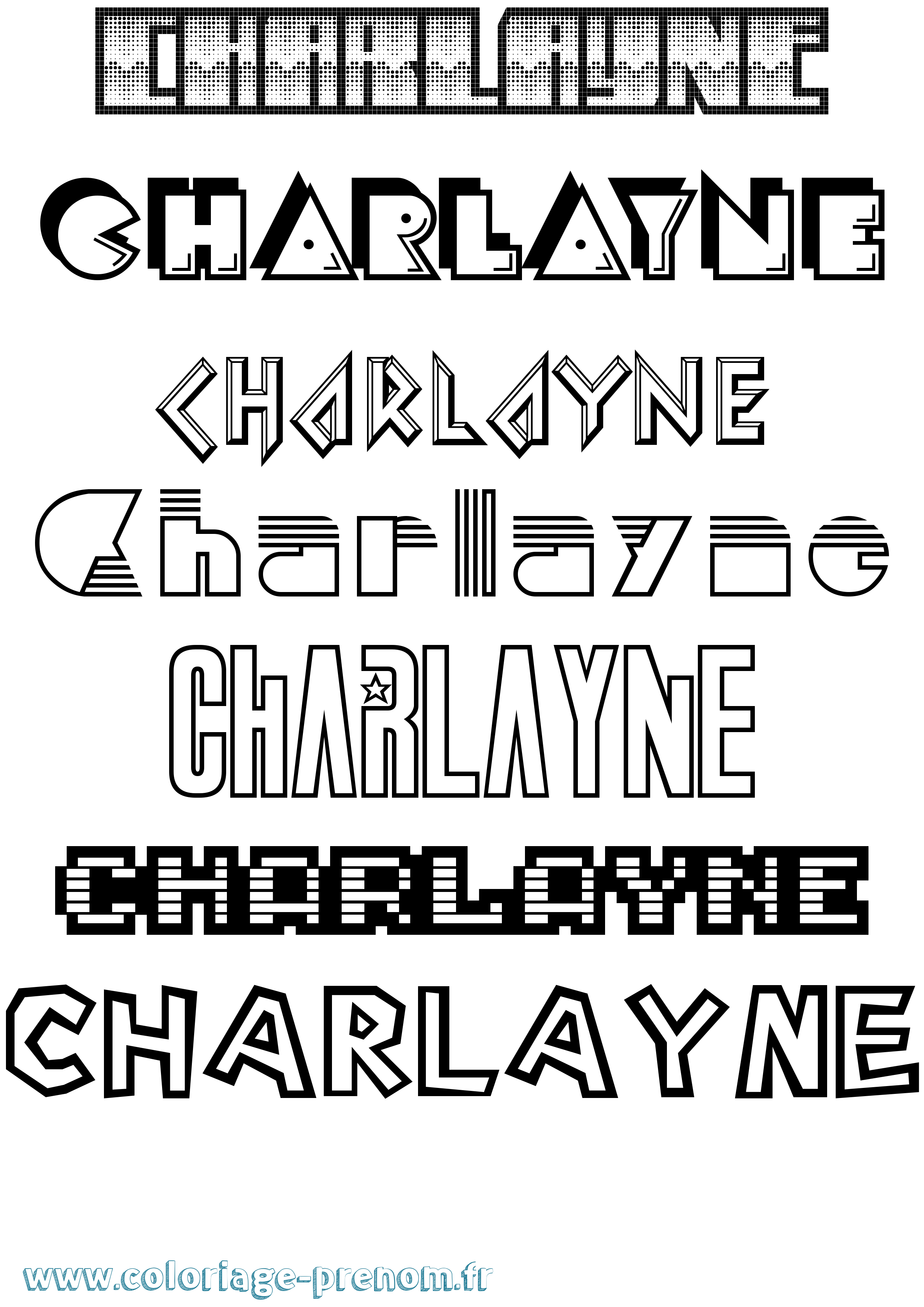 Coloriage prénom Charlayne Jeux Vidéos