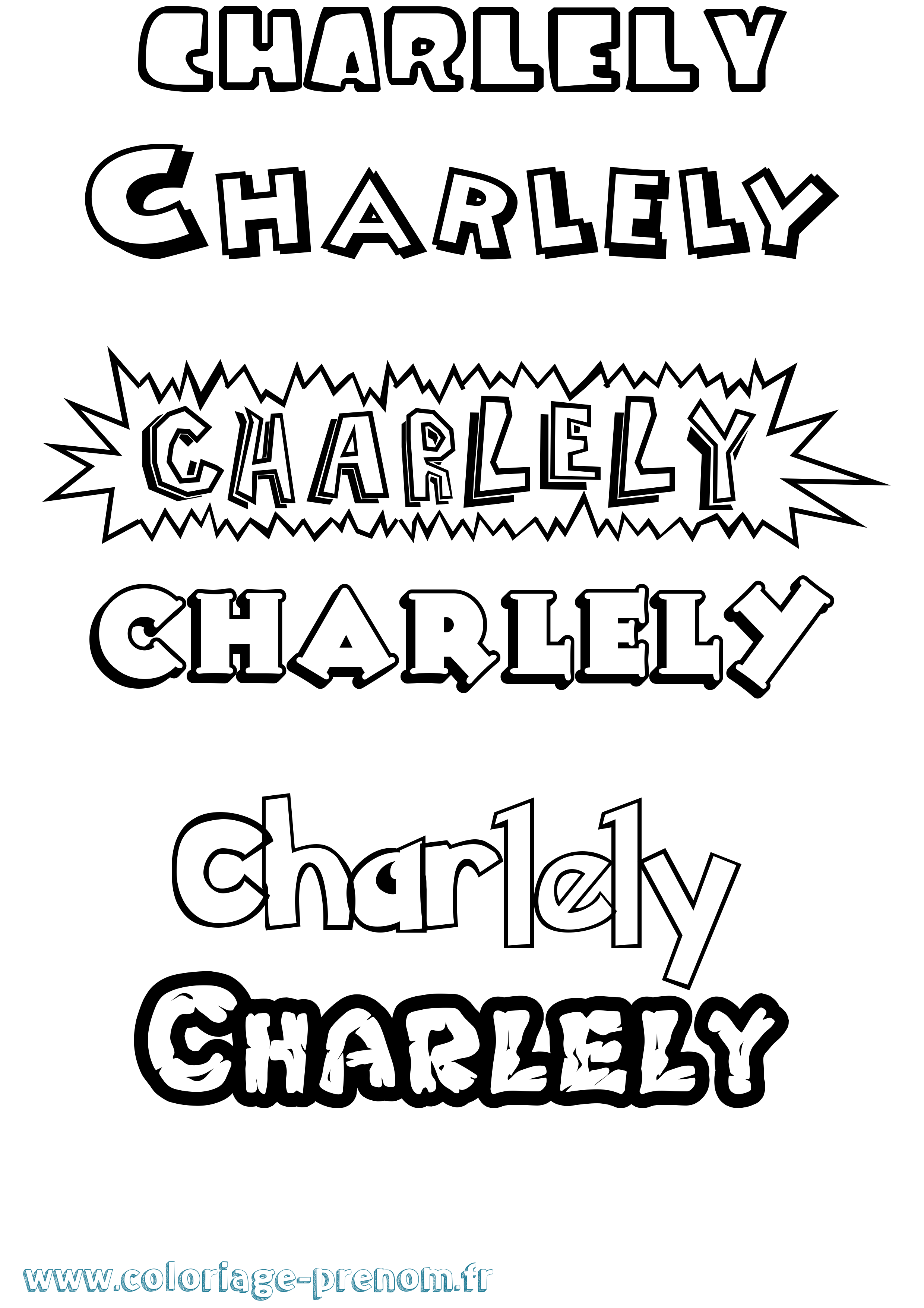 Coloriage prénom Charlely Dessin Animé