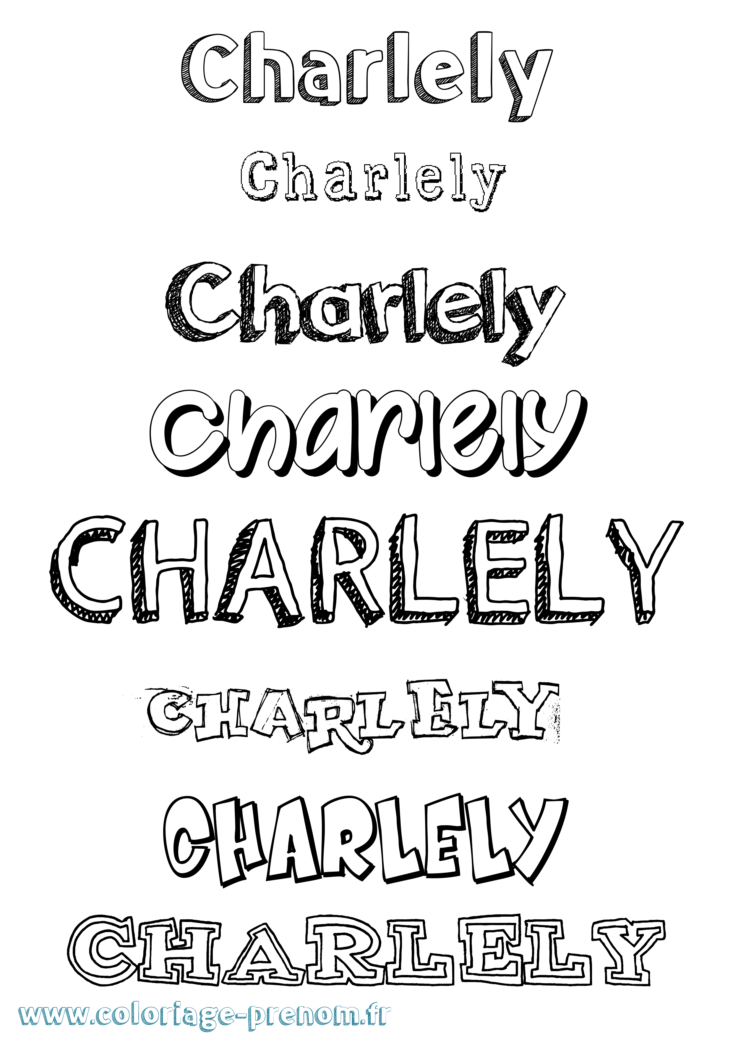 Coloriage prénom Charlely Dessiné