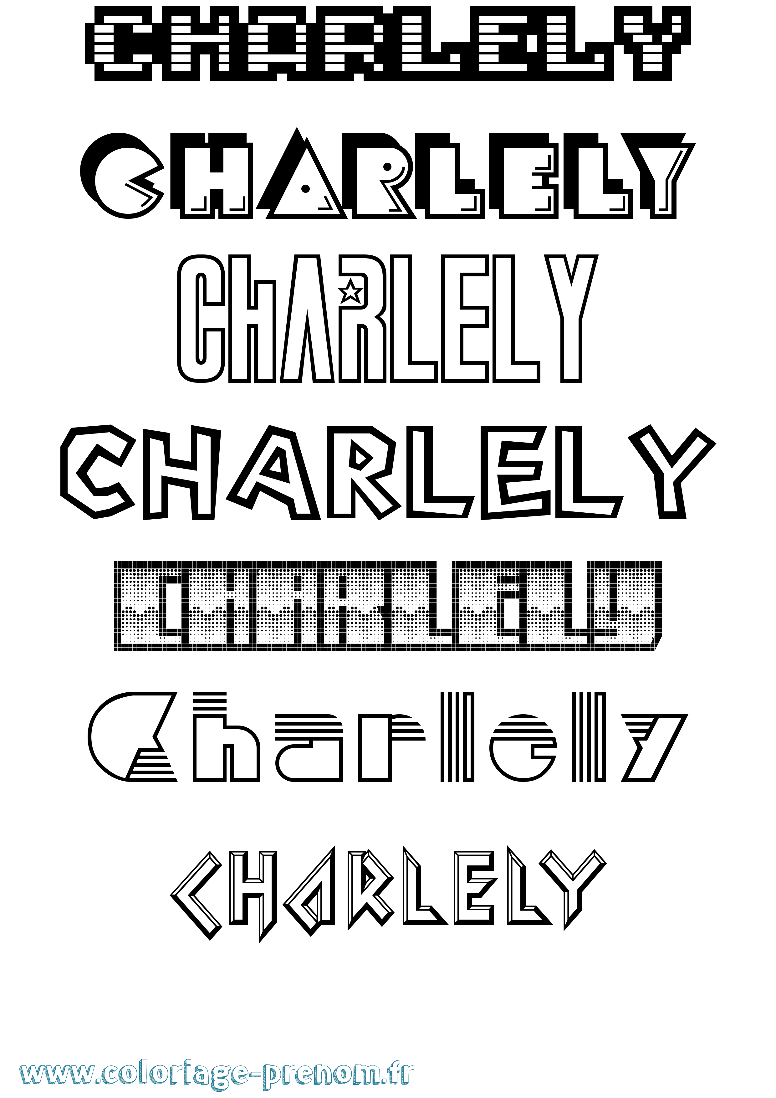 Coloriage prénom Charlely Jeux Vidéos