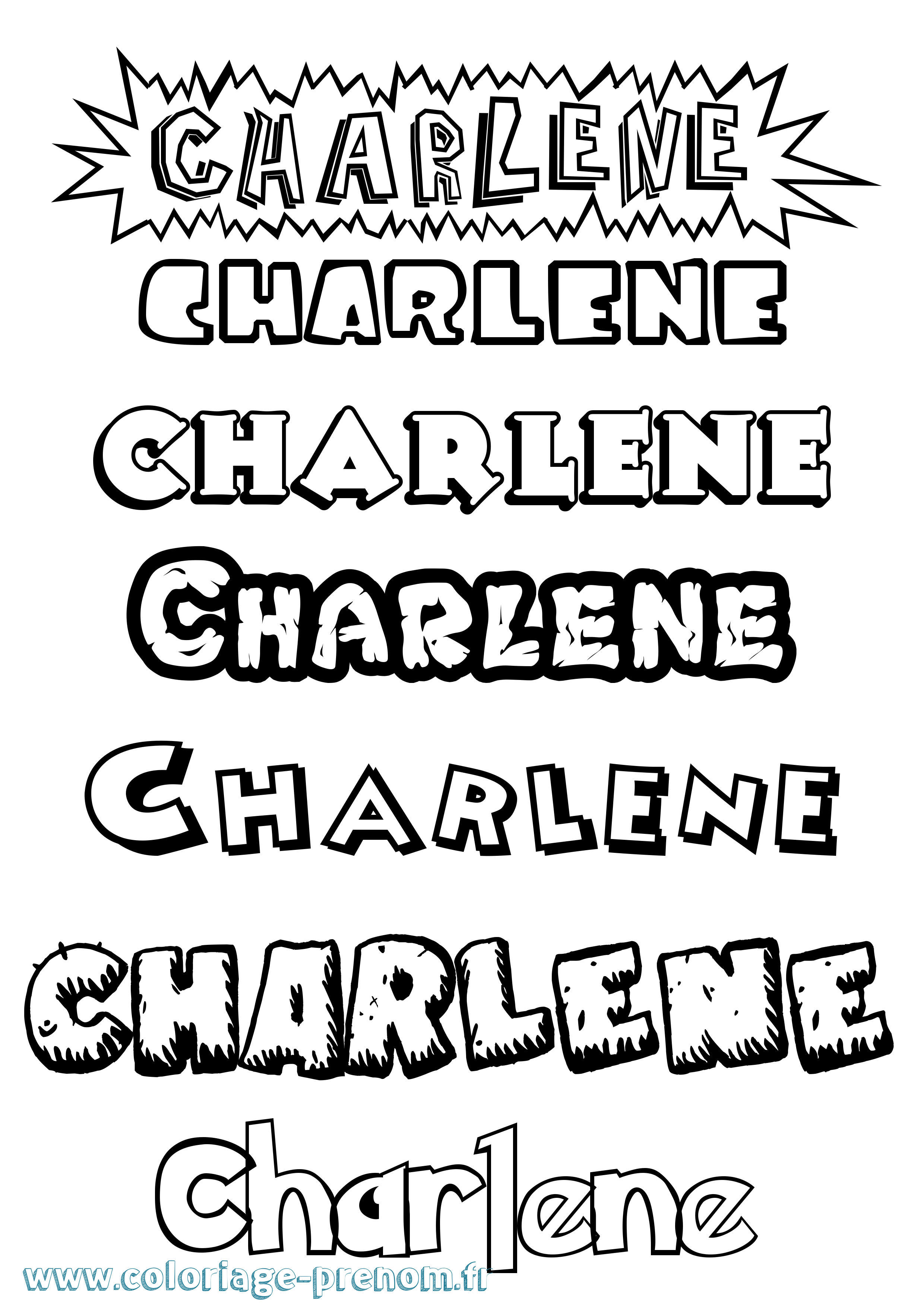 Coloriage prénom Charlene Dessin Animé