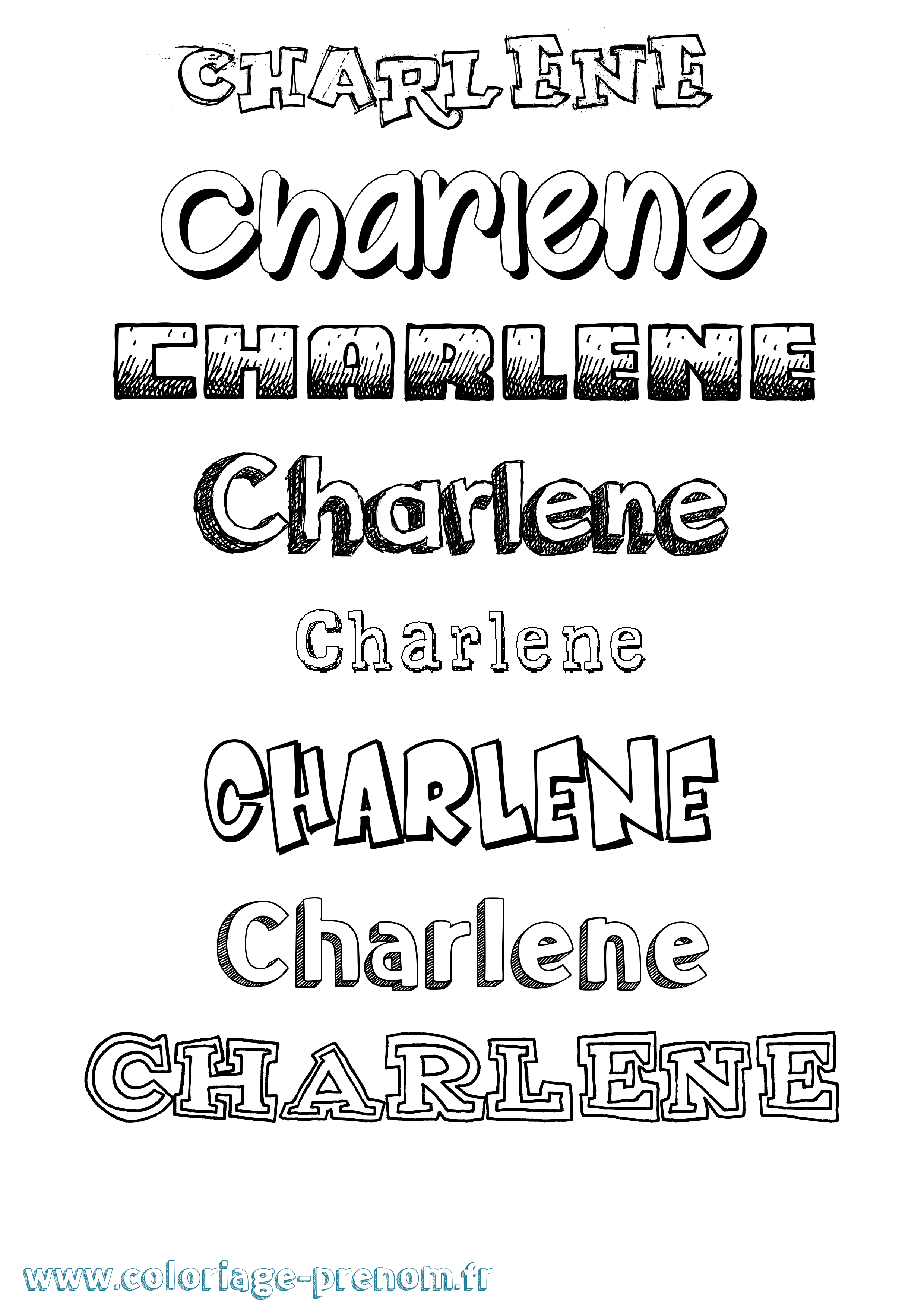 Coloriage prénom Charlene Dessiné