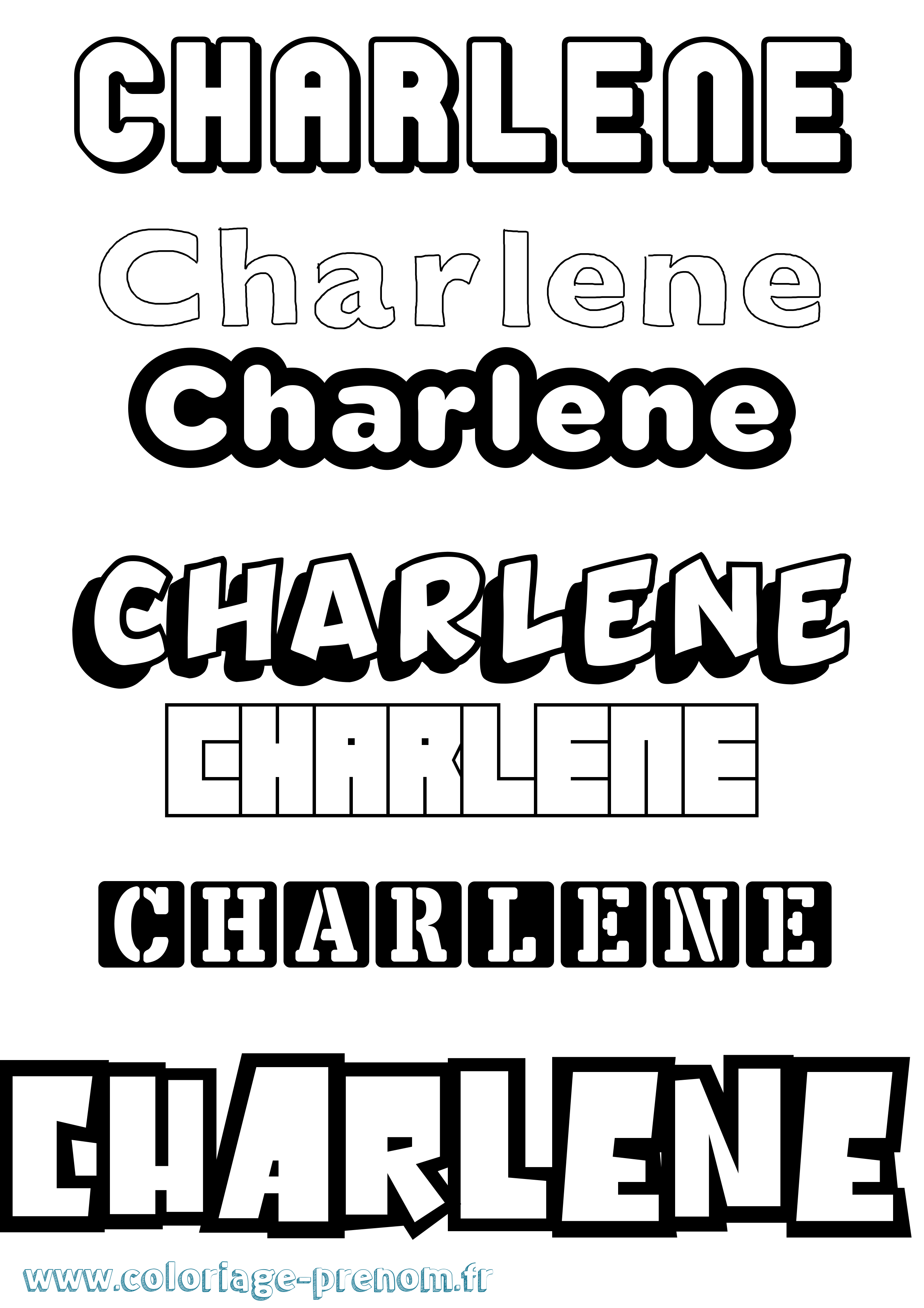 Coloriage prénom Charlene Simple