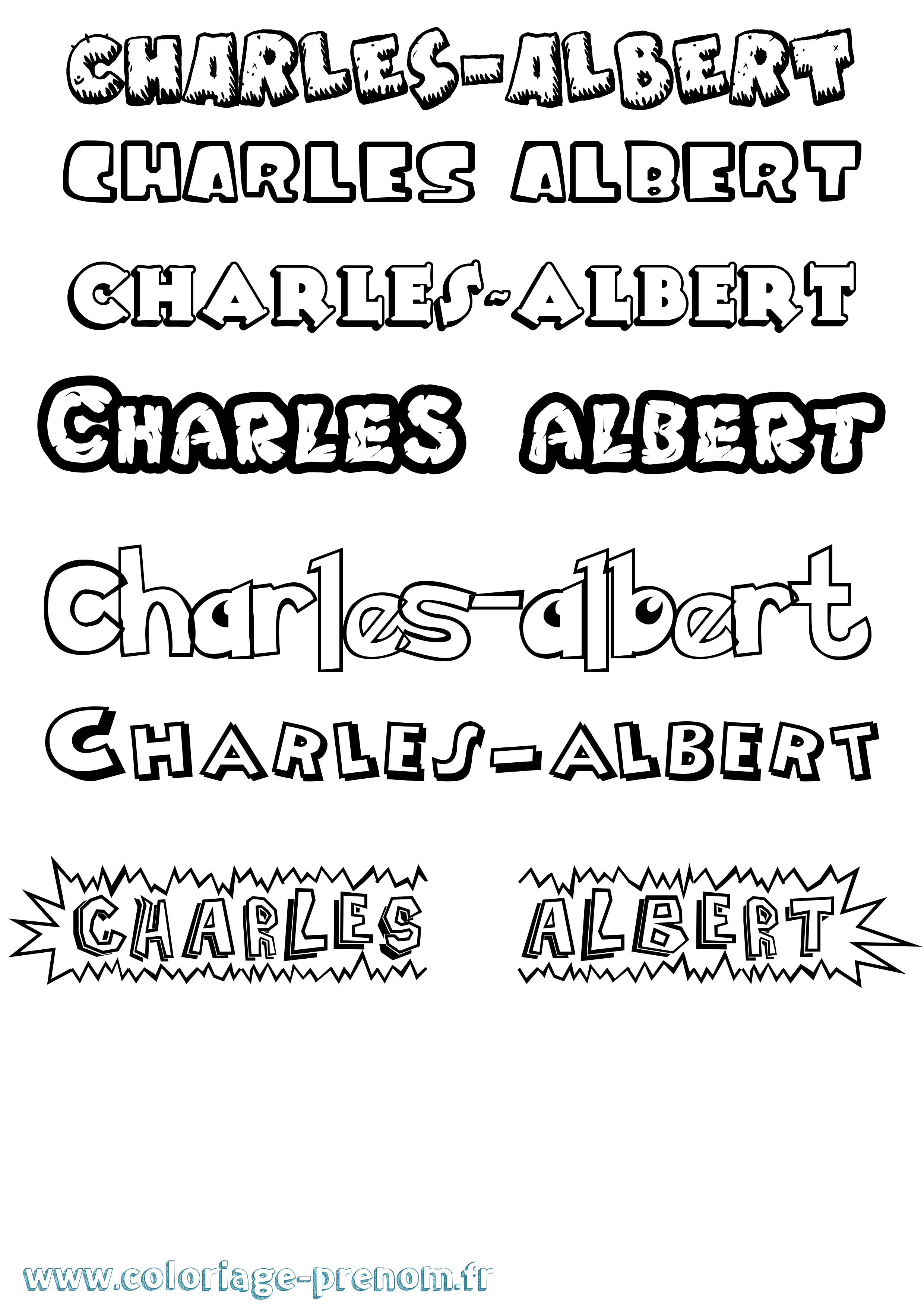 Coloriage prénom Charles-Albert Dessin Animé