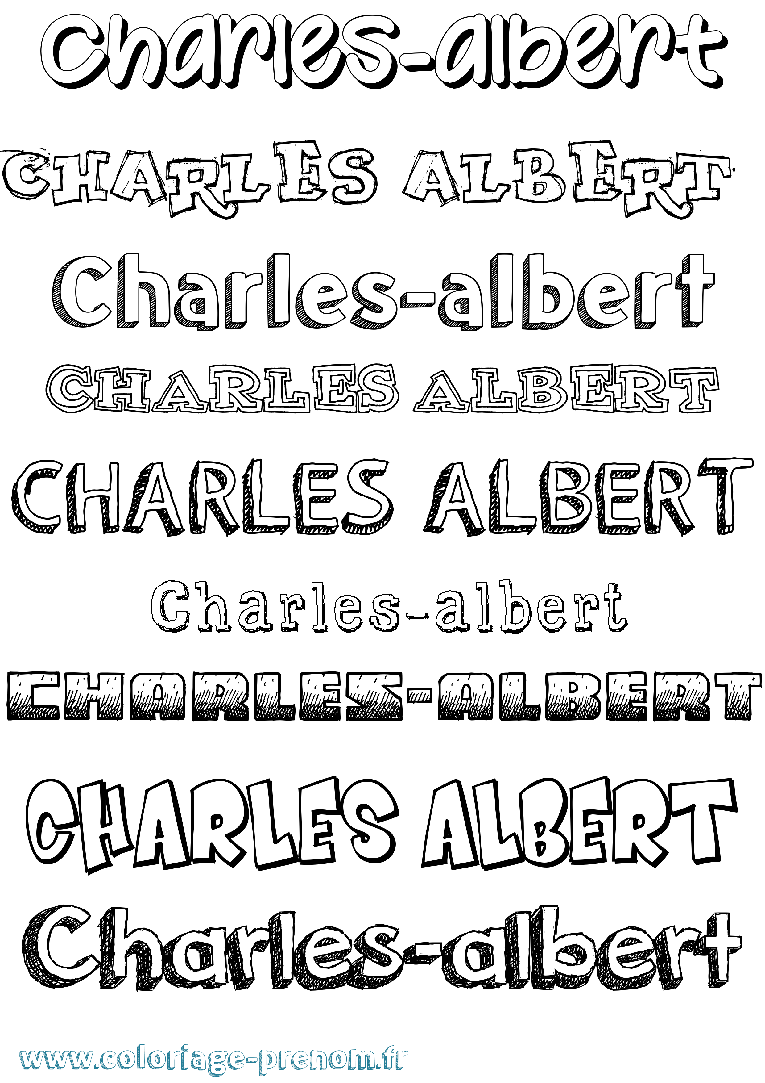 Coloriage prénom Charles-Albert Dessiné