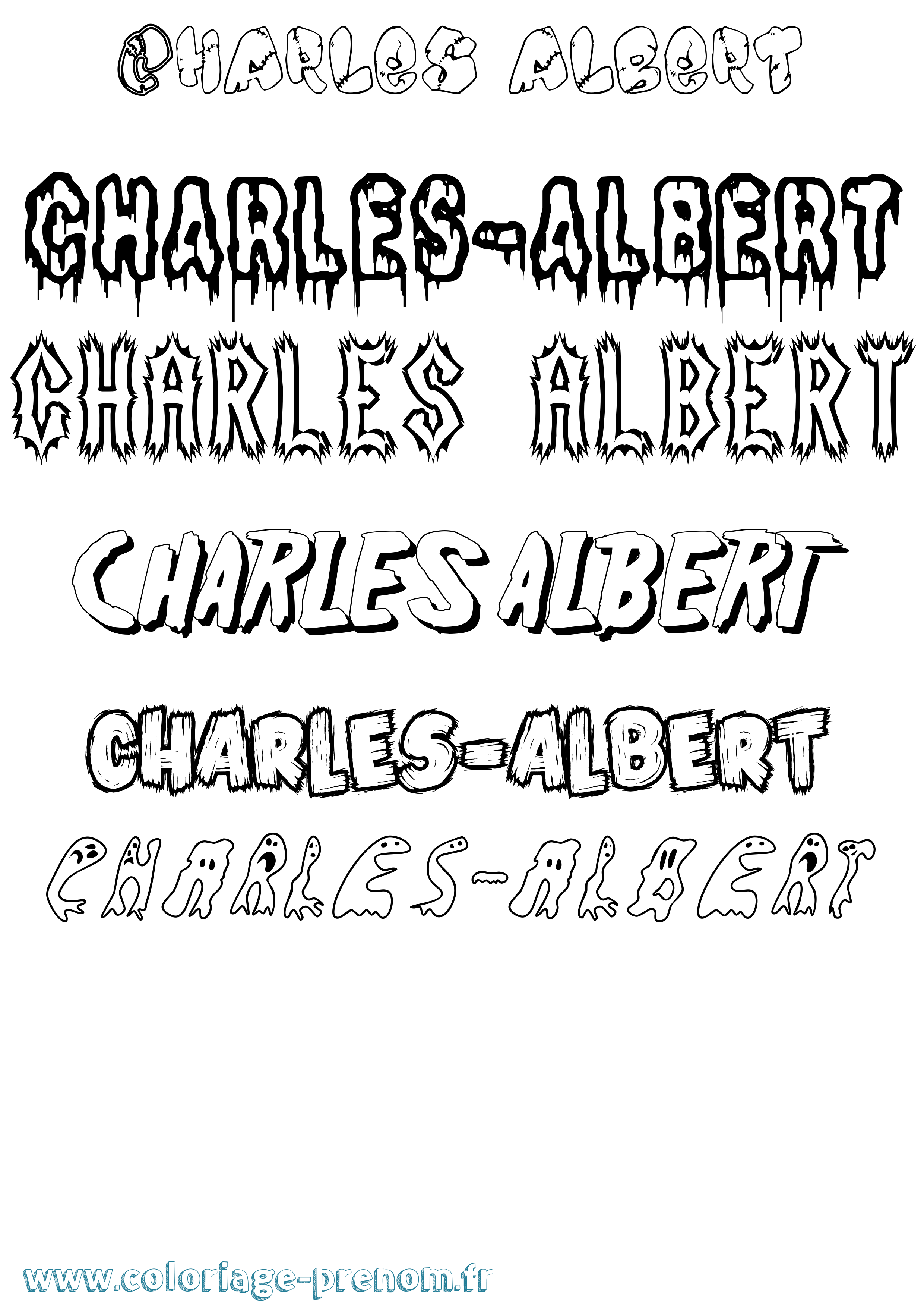 Coloriage prénom Charles-Albert Frisson