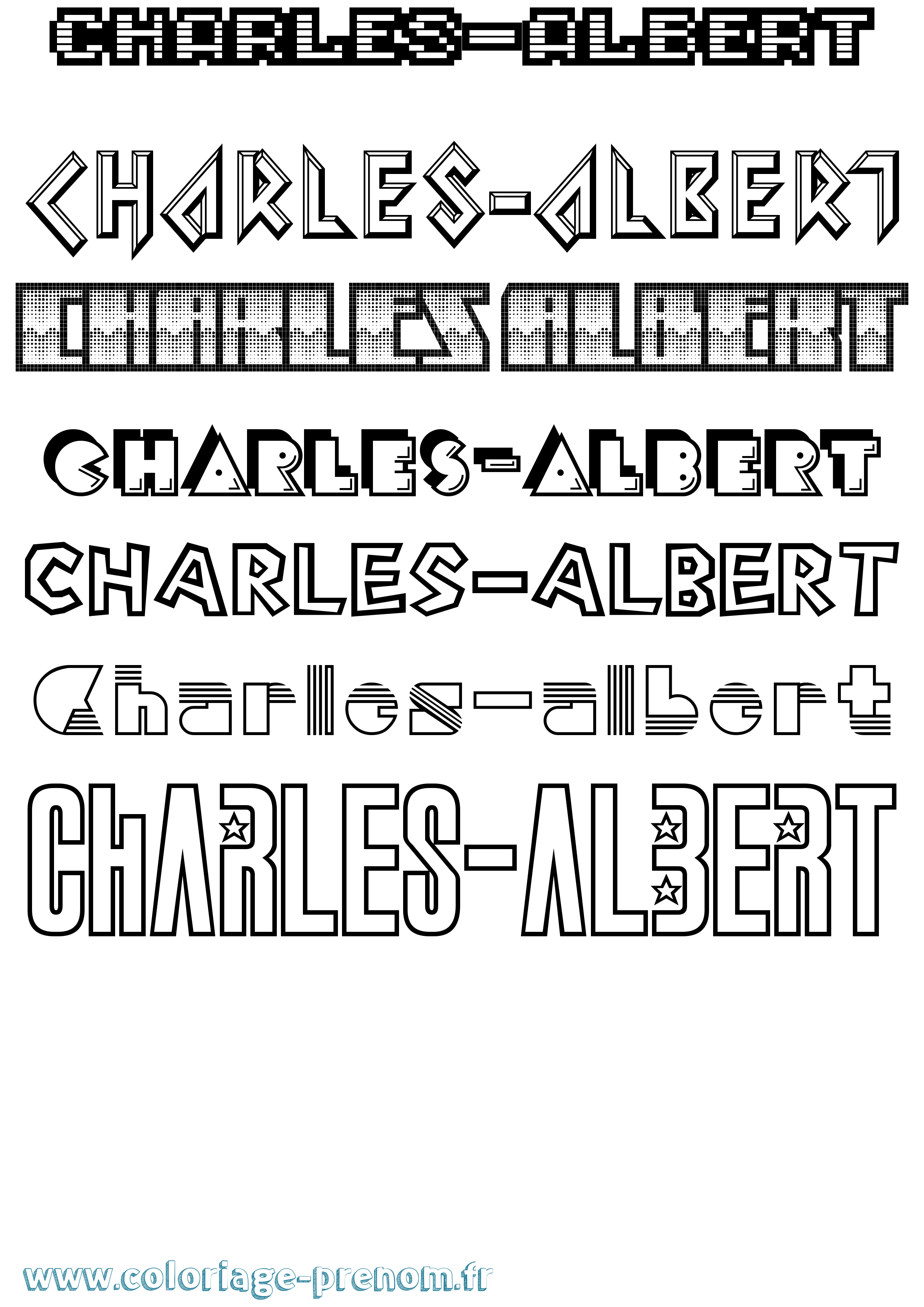 Coloriage prénom Charles-Albert Jeux Vidéos