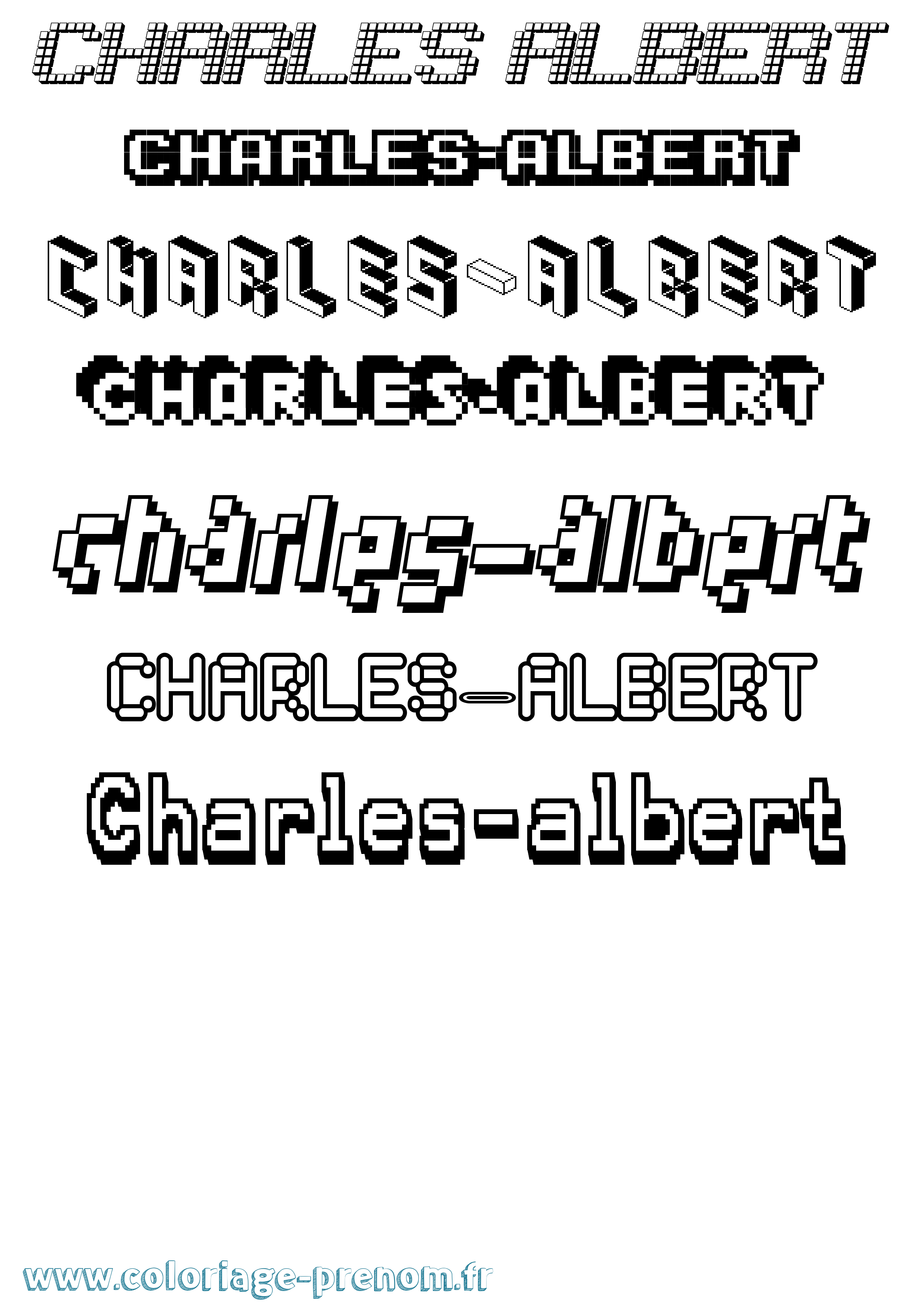 Coloriage prénom Charles-Albert Pixel