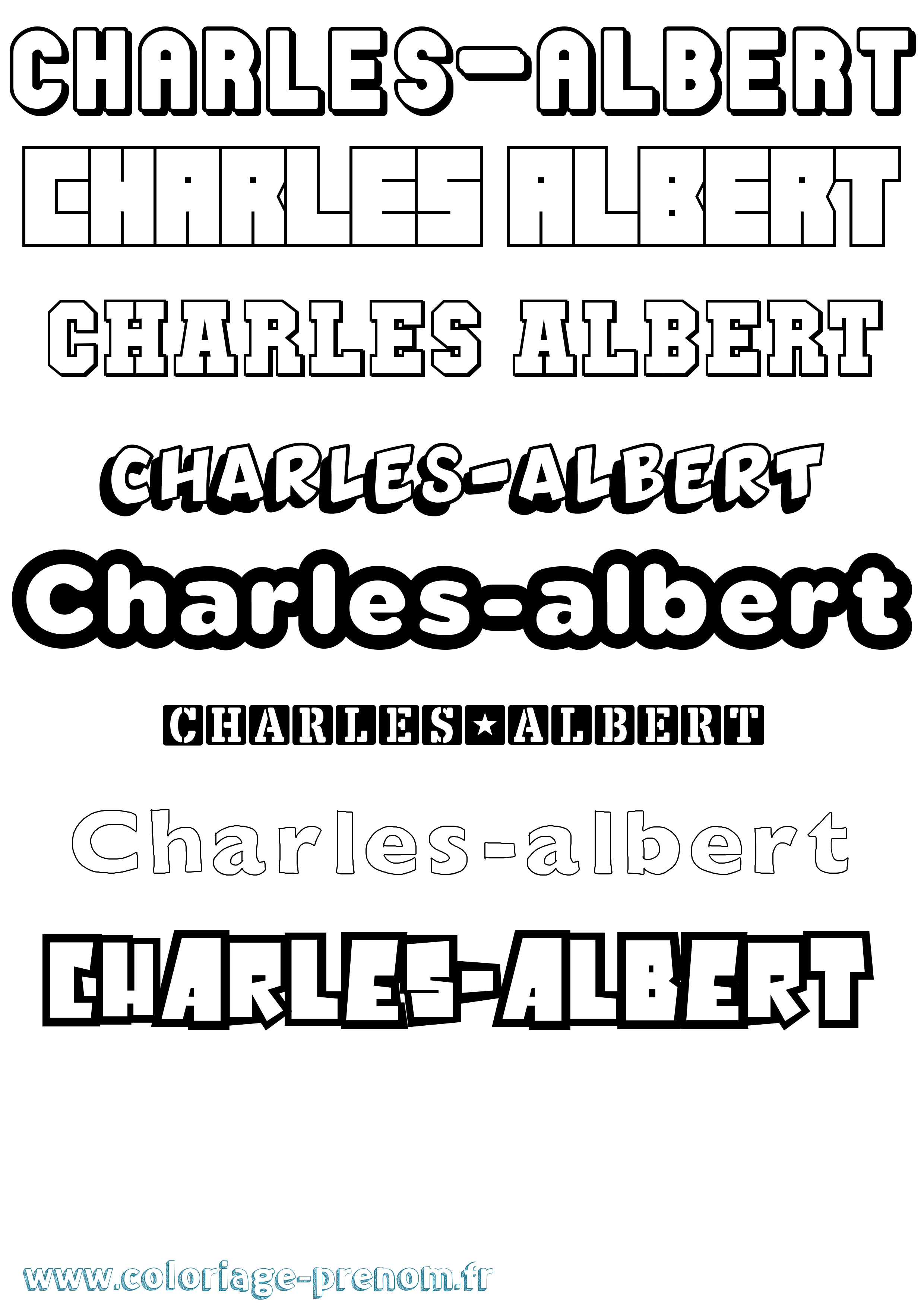 Coloriage prénom Charles-Albert Simple