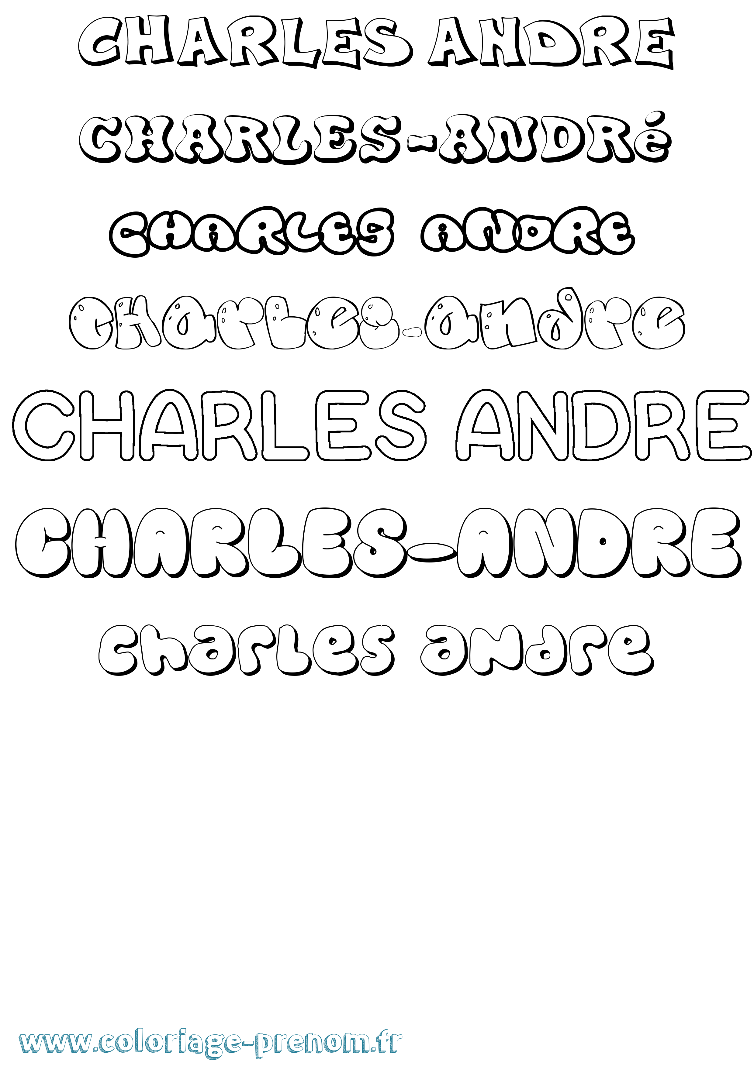 Coloriage prénom Charles-André Bubble