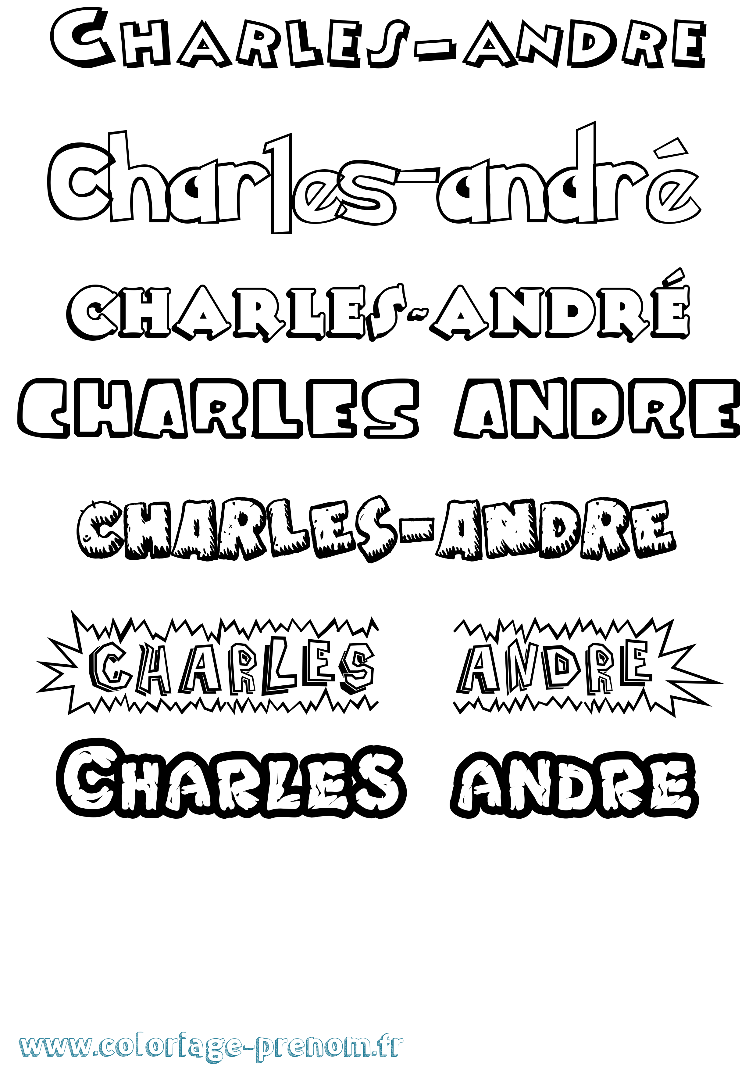 Coloriage prénom Charles-André Dessin Animé