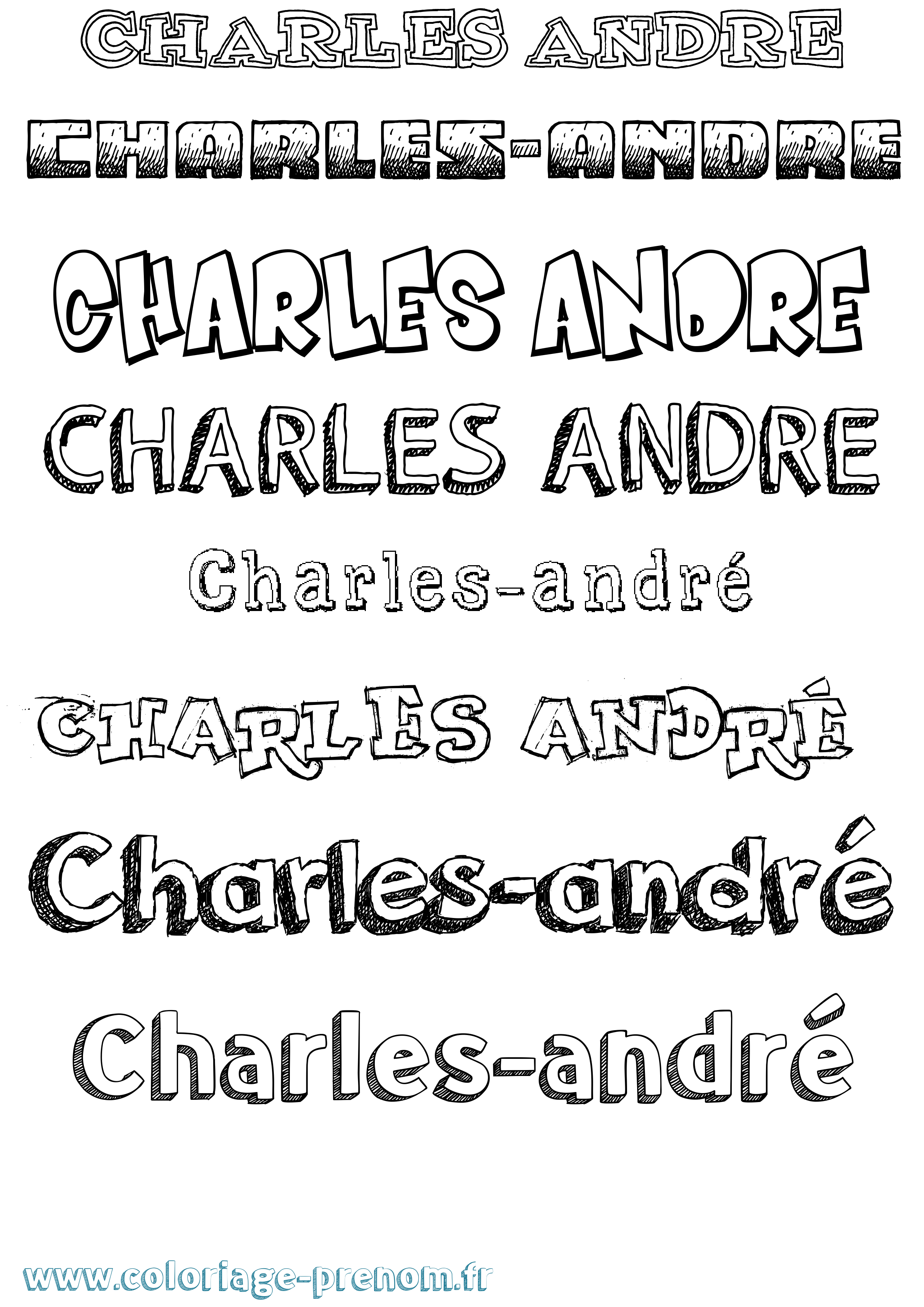 Coloriage prénom Charles-André Dessiné