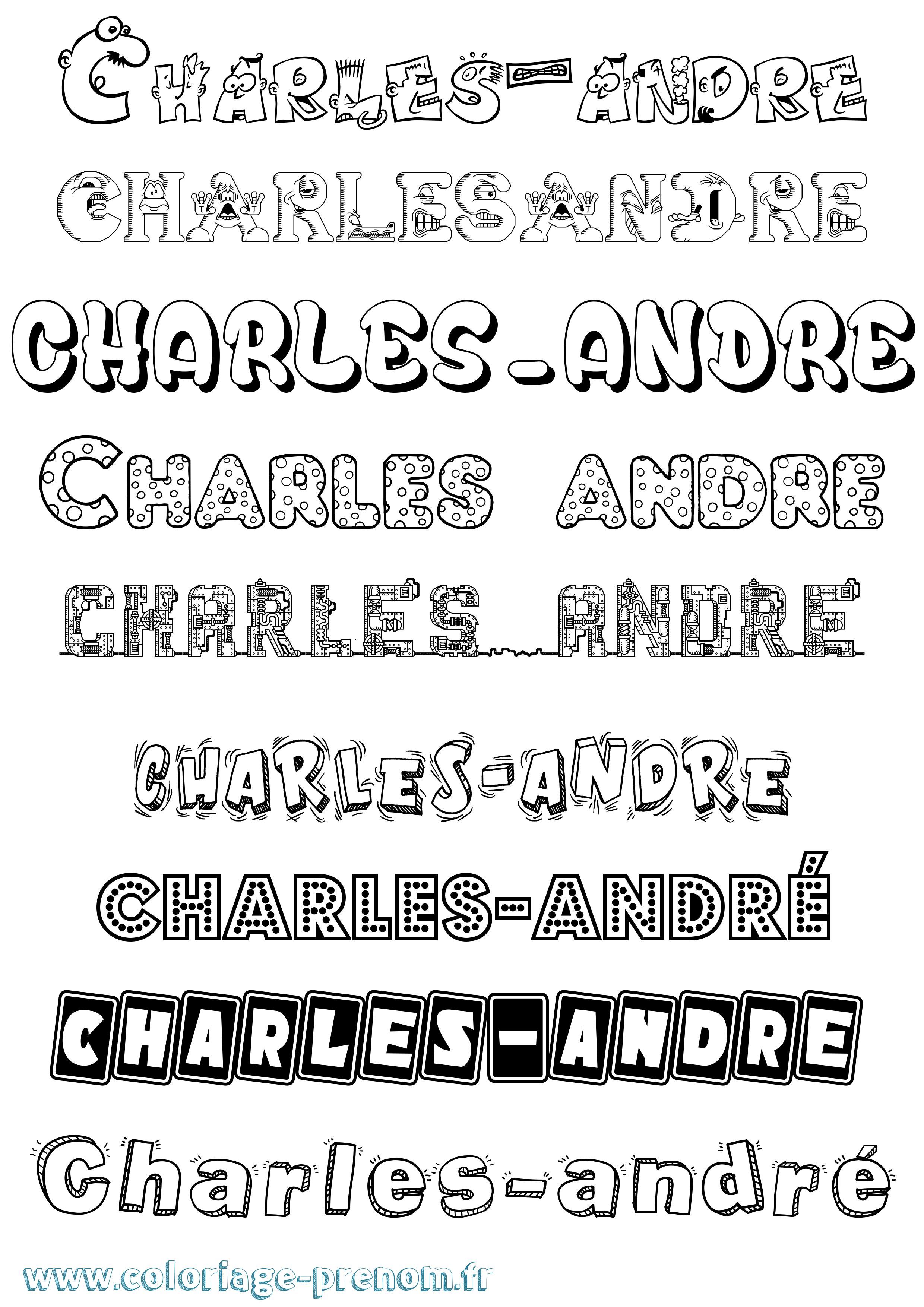 Coloriage prénom Charles-André Fun