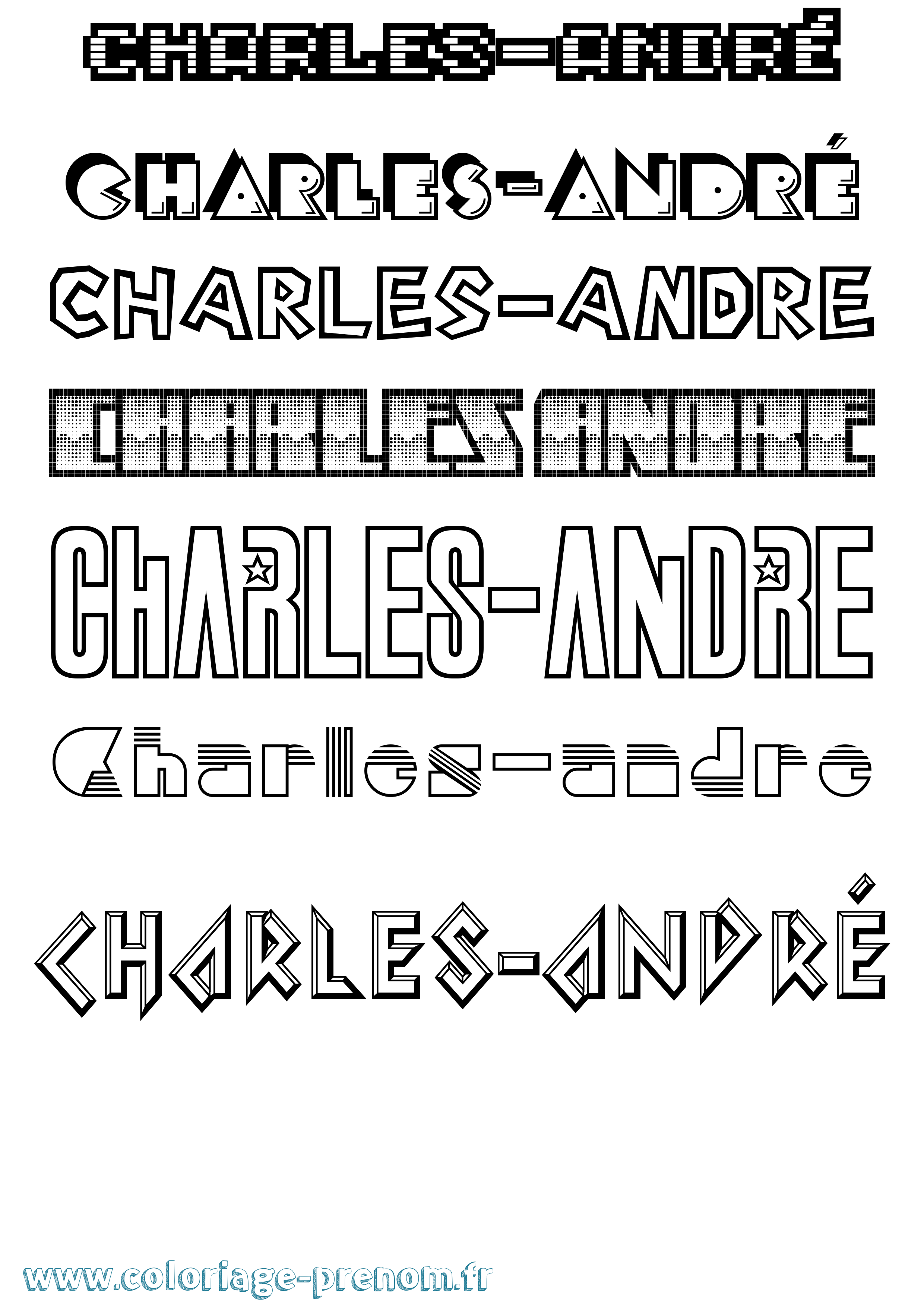 Coloriage prénom Charles-André Jeux Vidéos