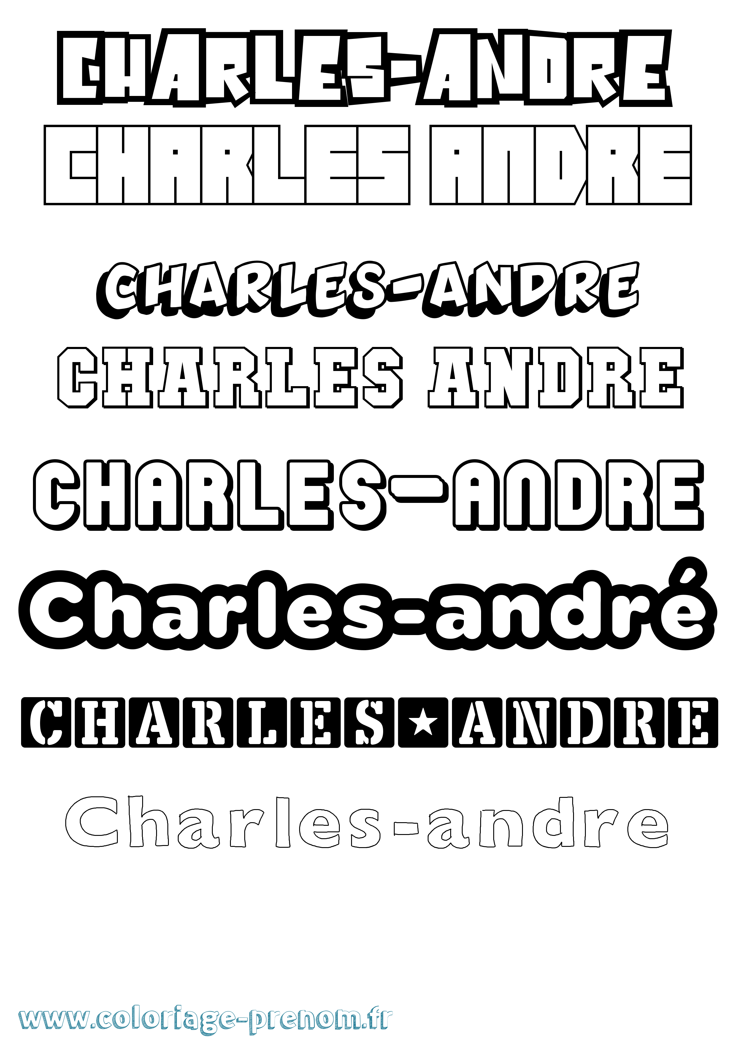 Coloriage prénom Charles-André Simple