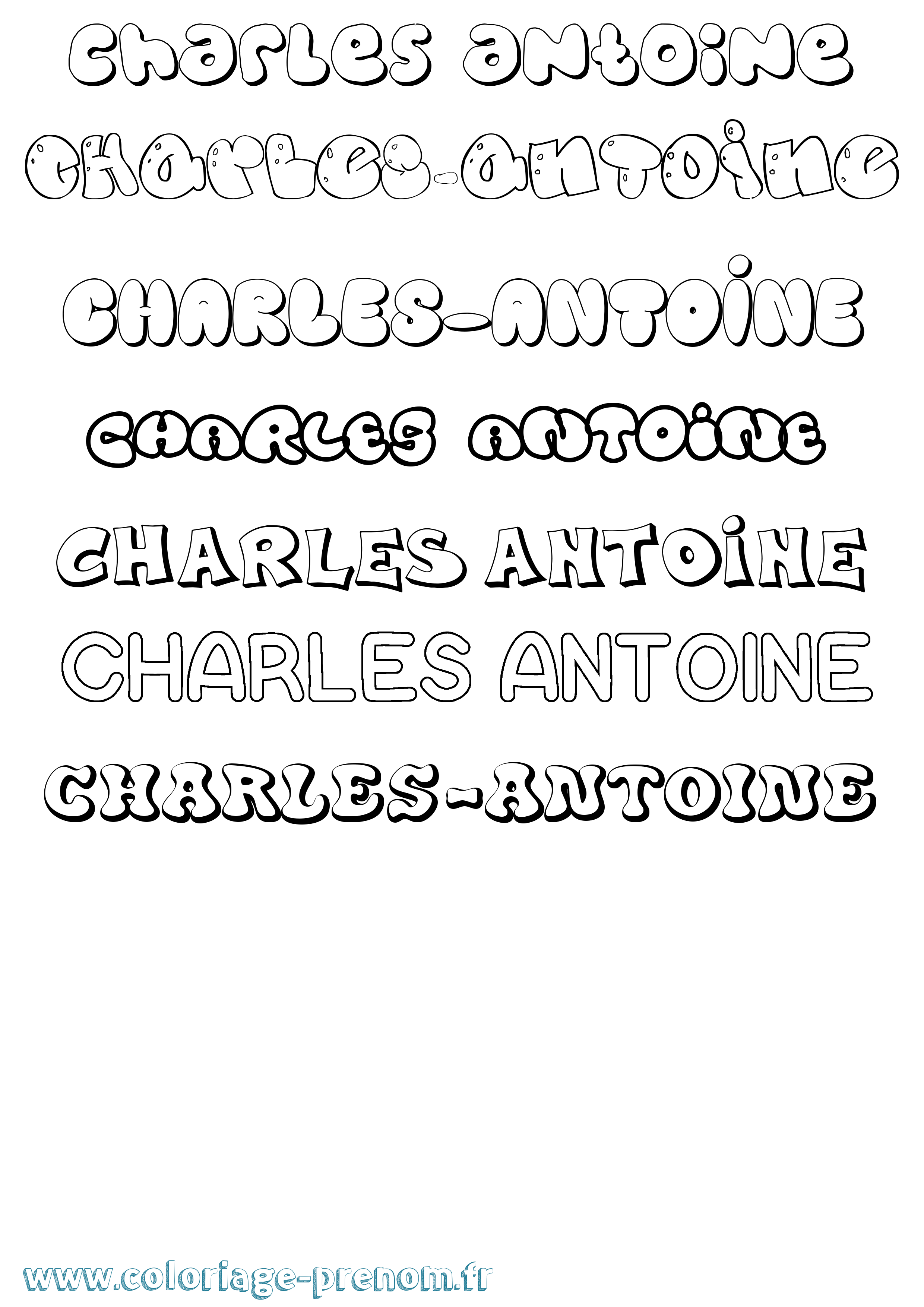 Coloriage prénom Charles-Antoine Bubble