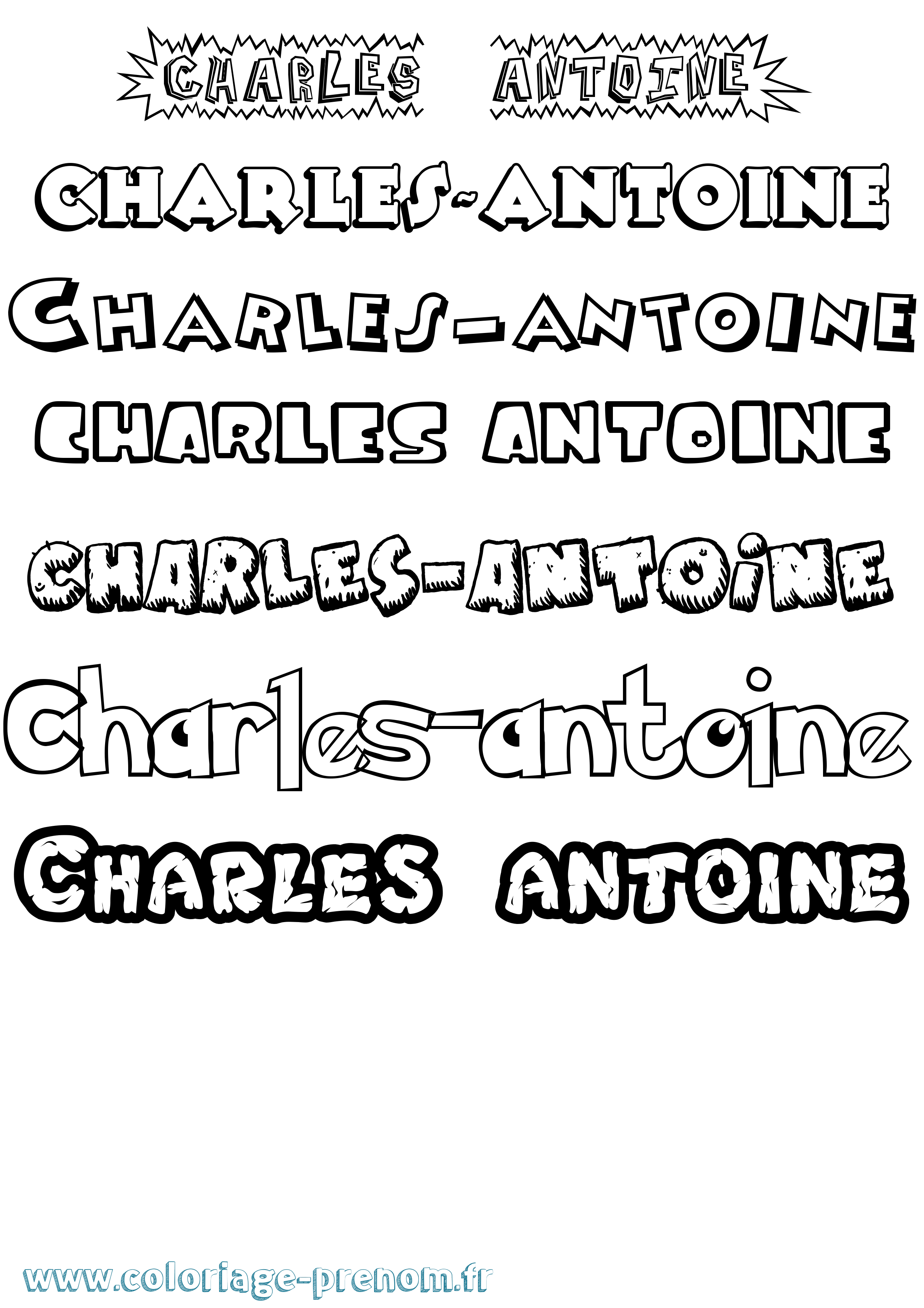 Coloriage prénom Charles-Antoine Dessin Animé