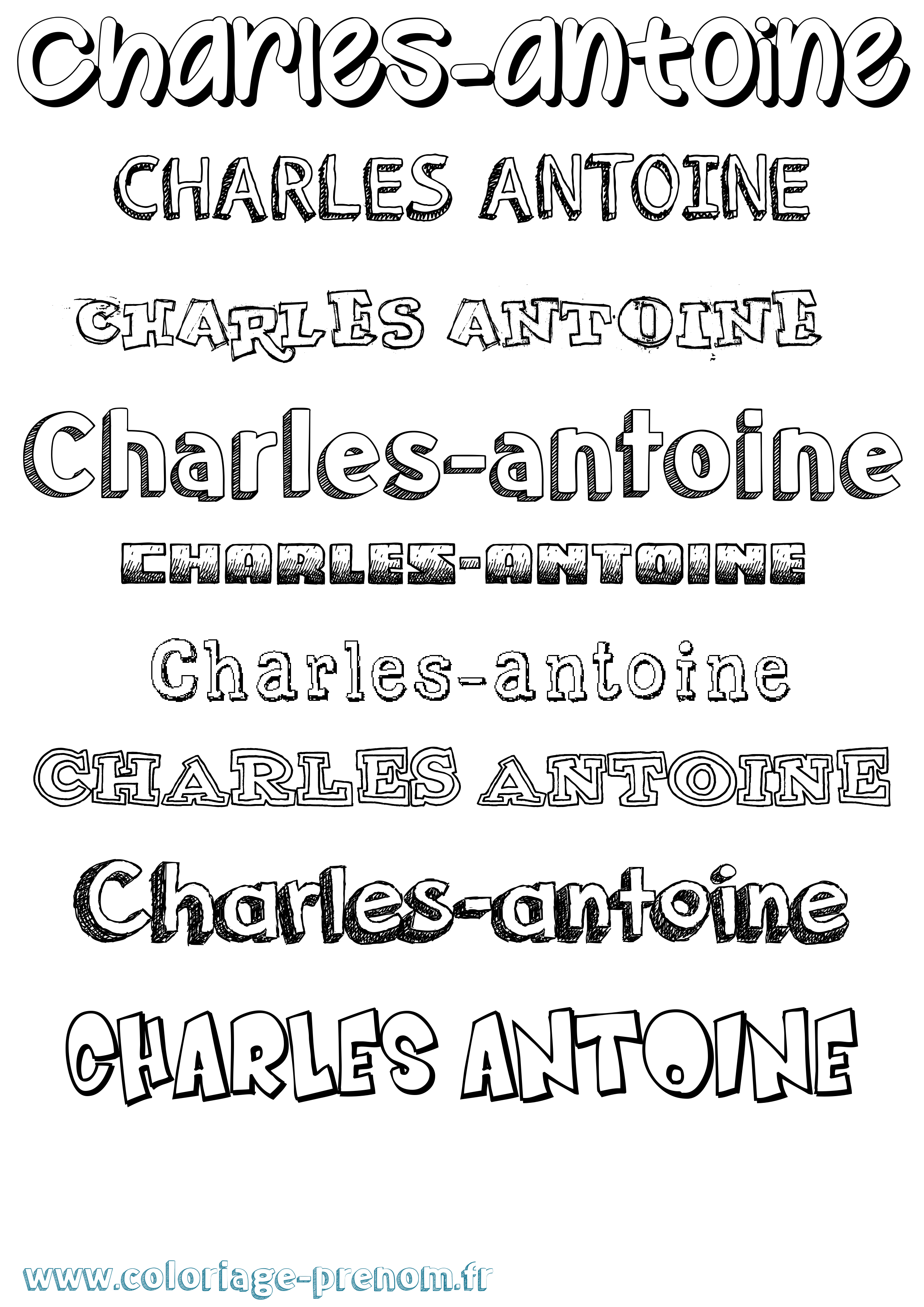 Coloriage prénom Charles-Antoine Dessiné