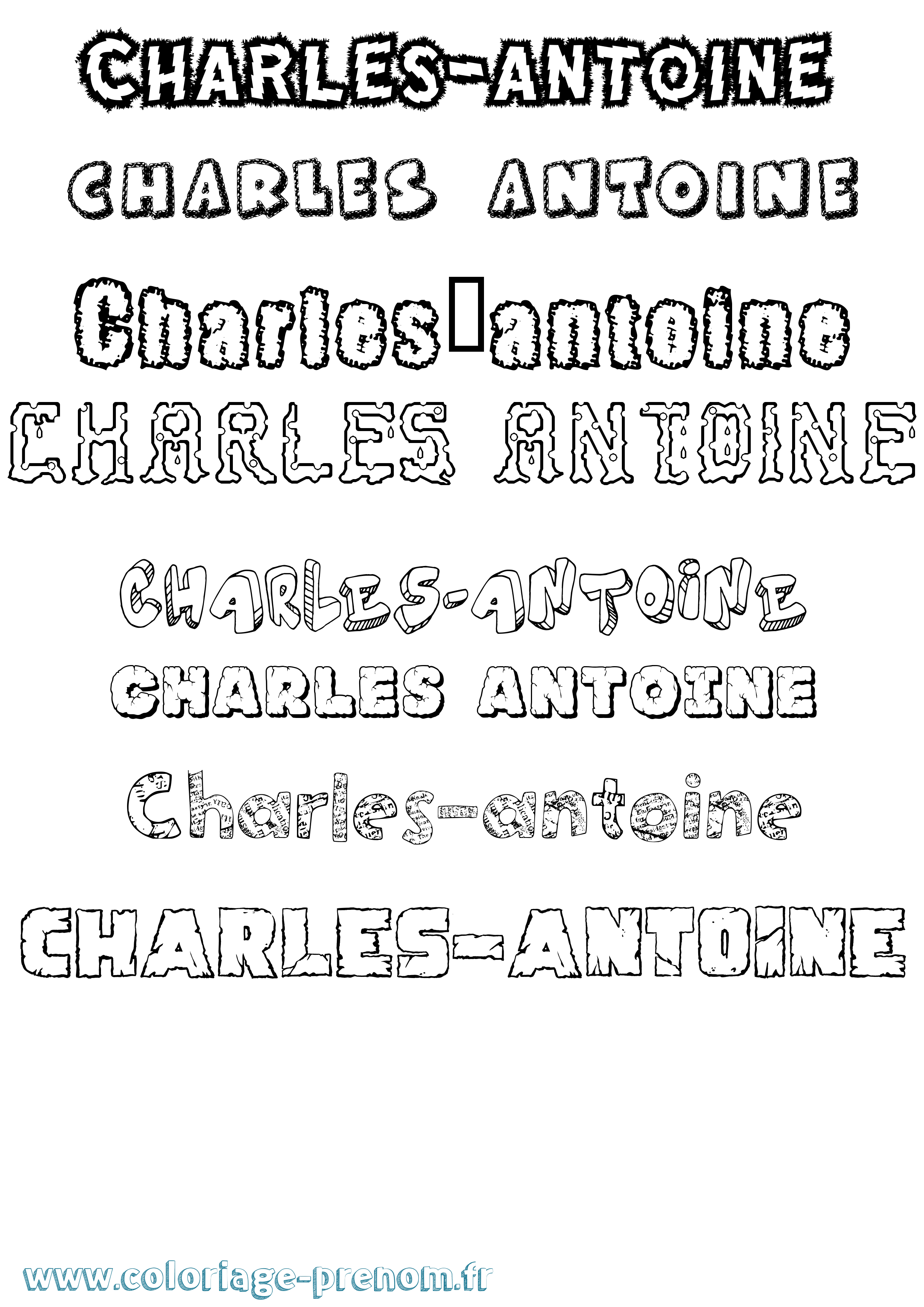 Coloriage prénom Charles-Antoine Destructuré