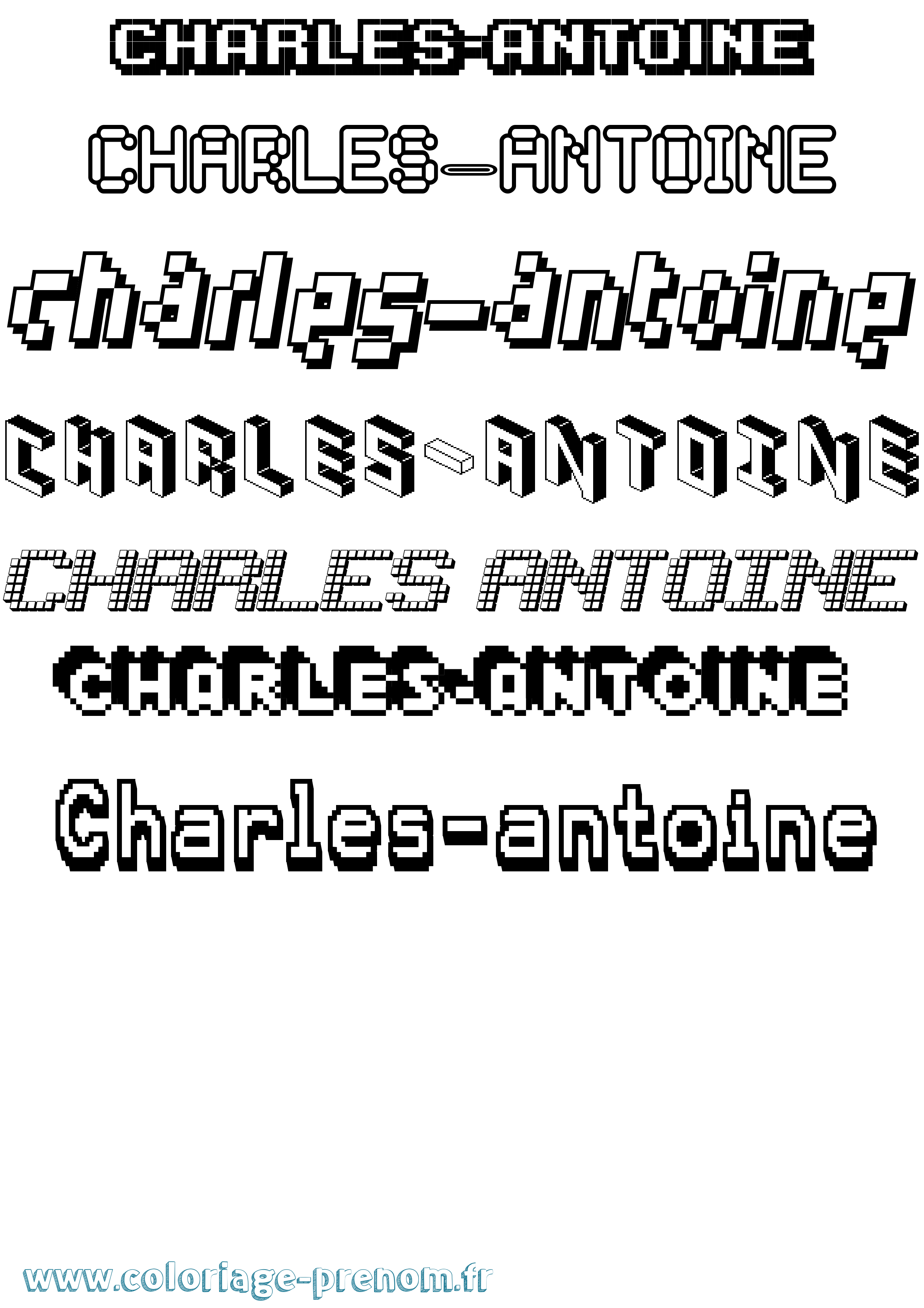 Coloriage prénom Charles-Antoine Pixel