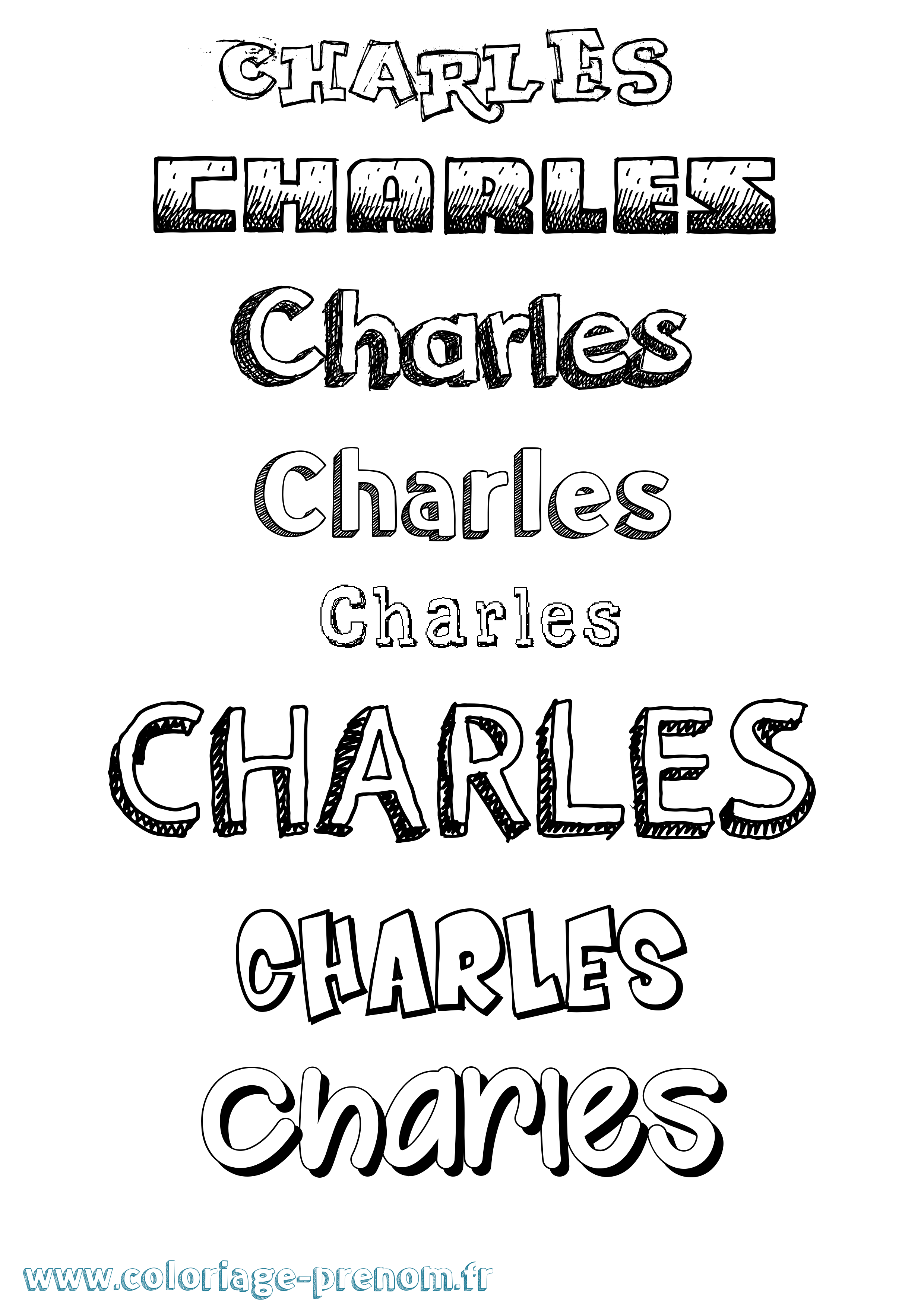 Coloriage prénom Charles Dessiné