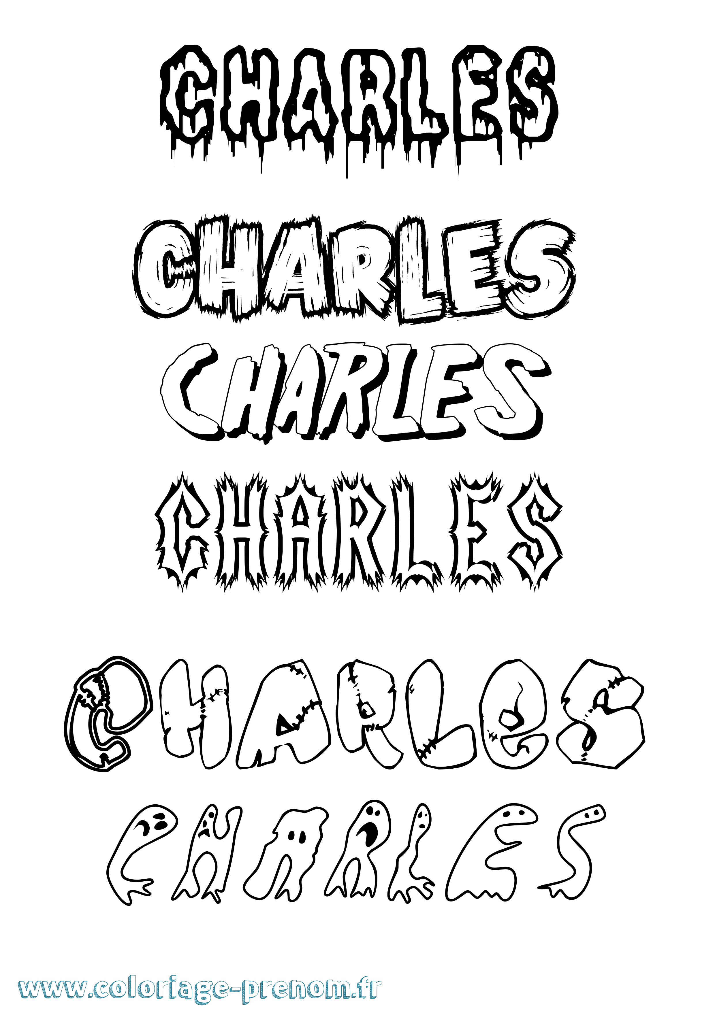 Coloriage prénom Charles Frisson
