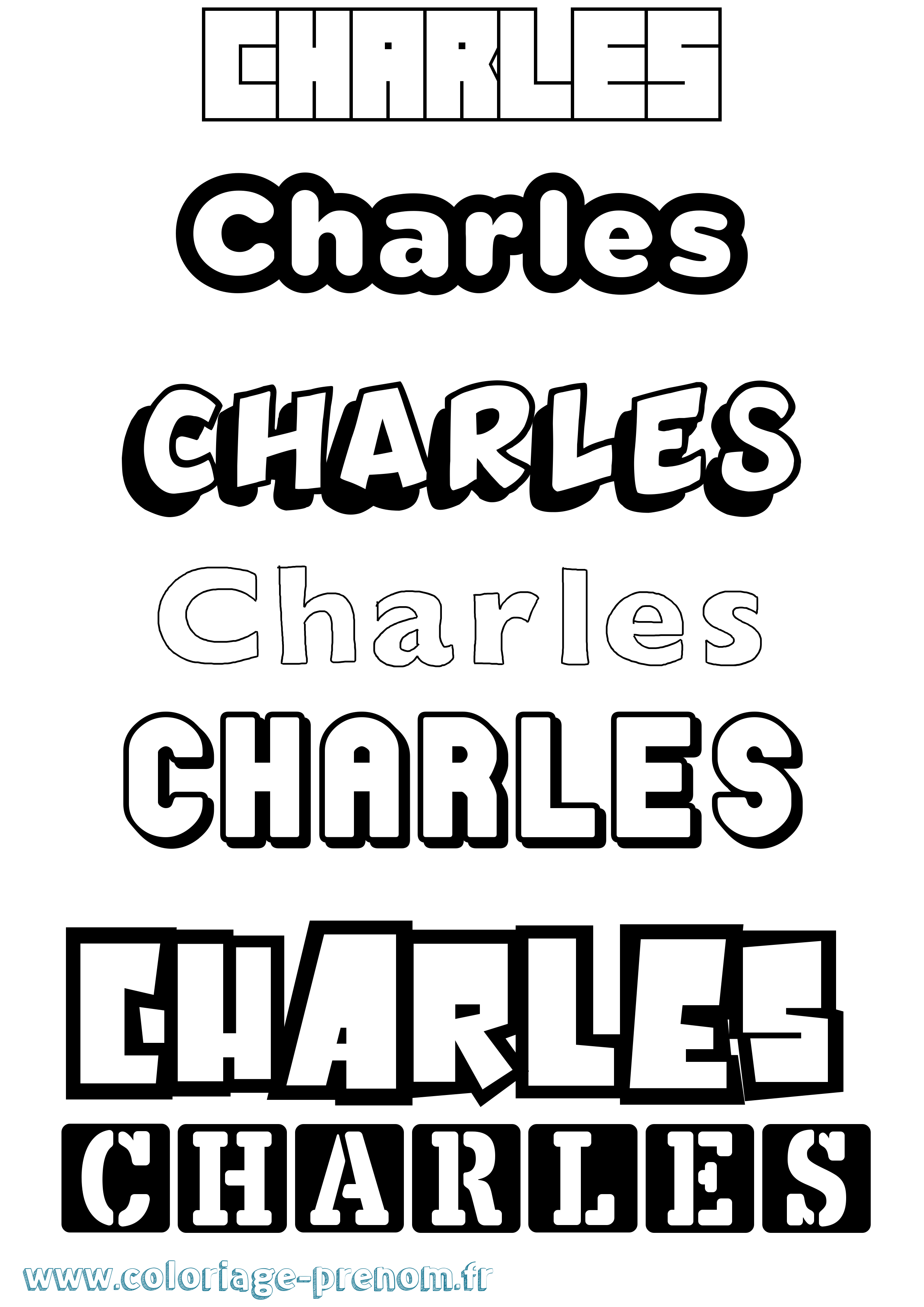 Coloriage prénom Charles Simple
