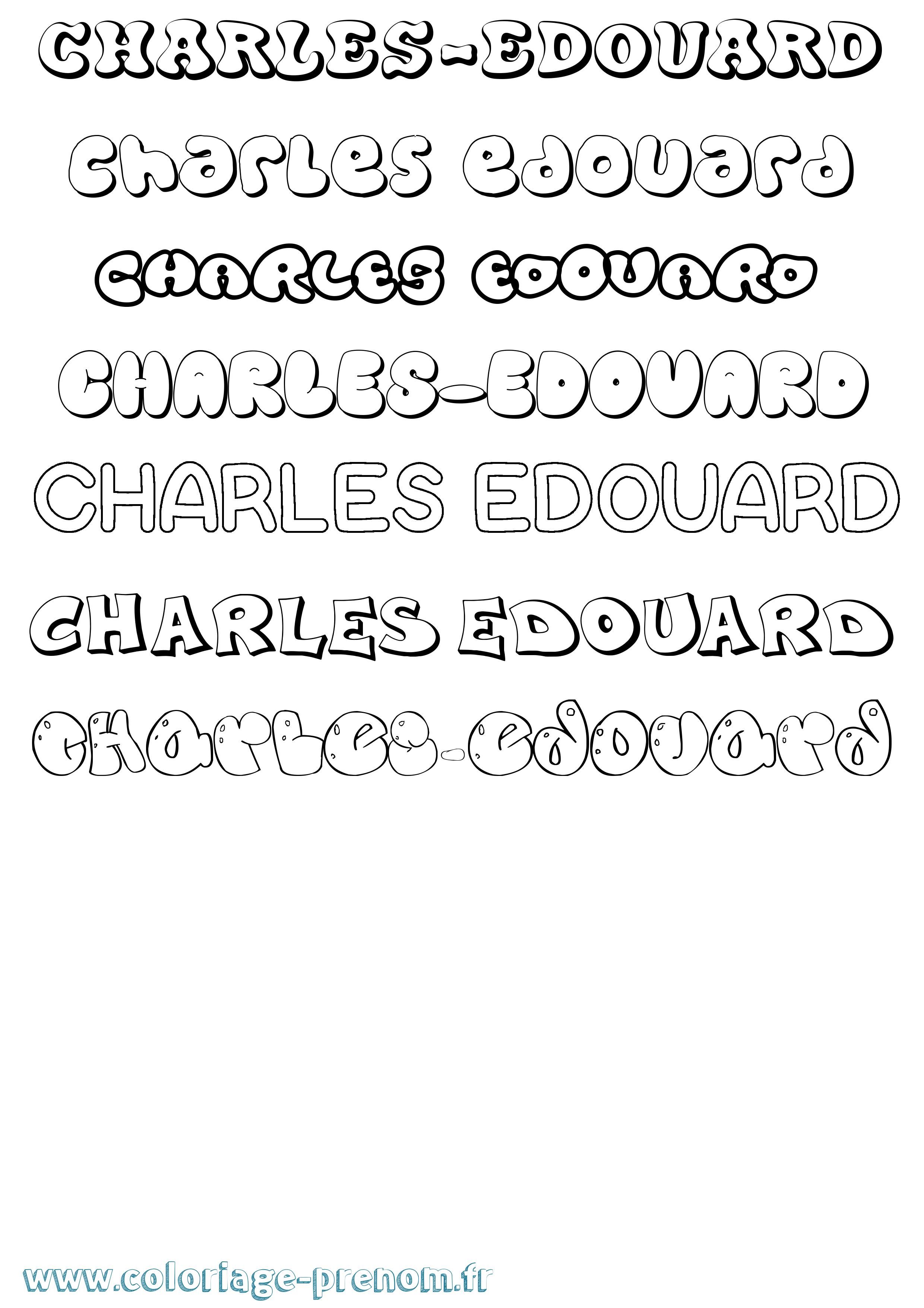 Coloriage prénom Charles-Edouard Bubble