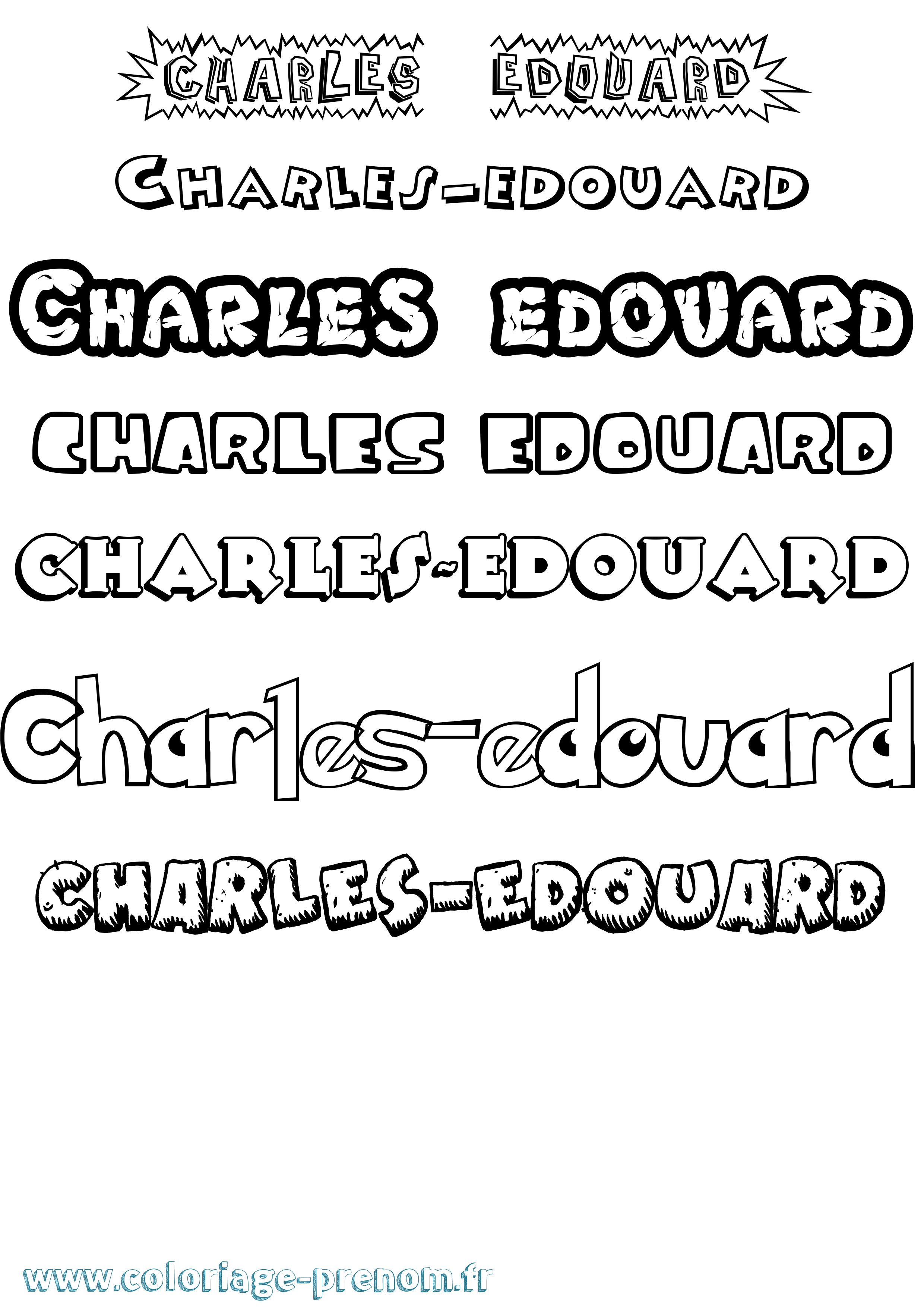 Coloriage prénom Charles-Edouard Dessin Animé