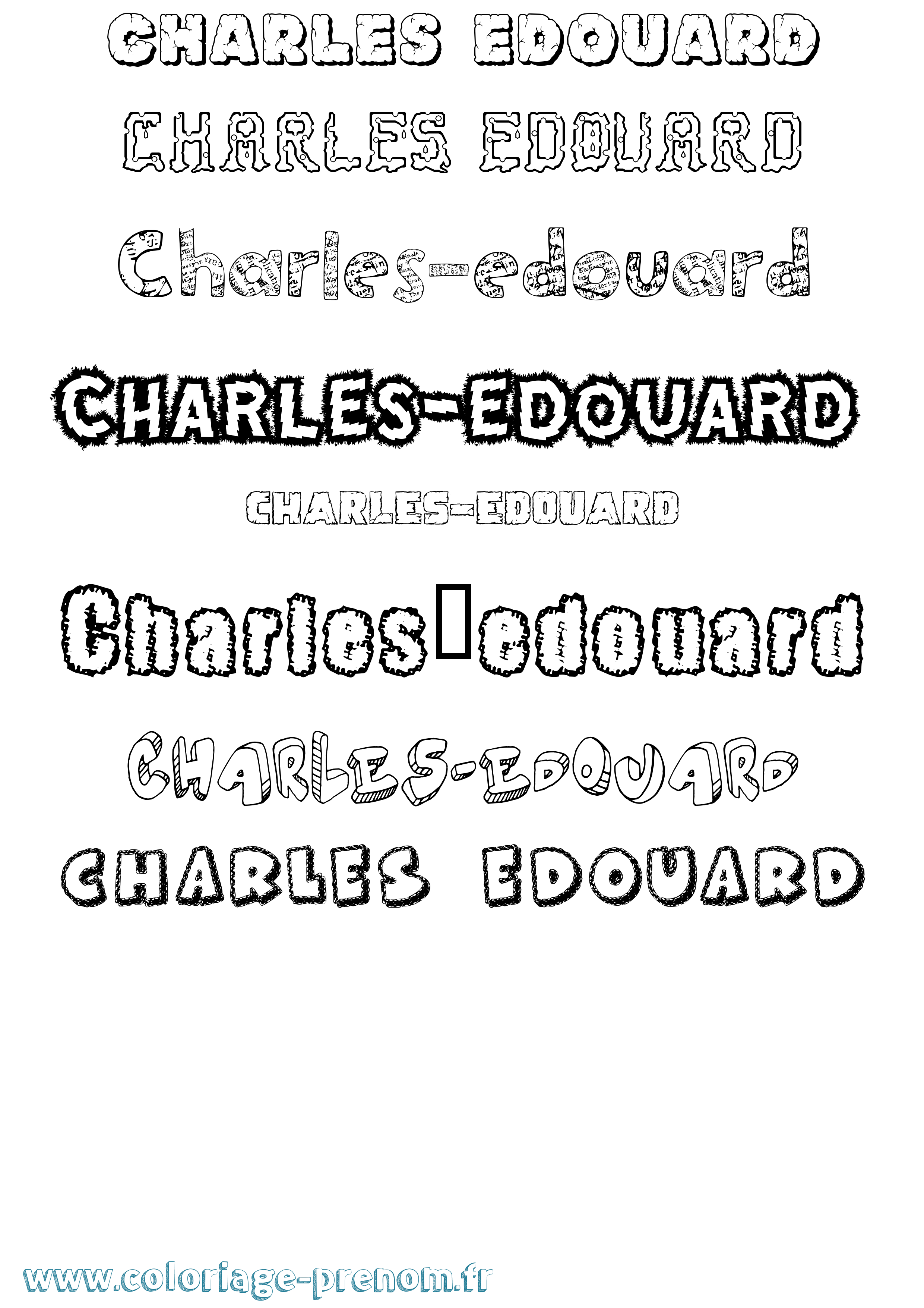 Coloriage prénom Charles-Edouard Destructuré